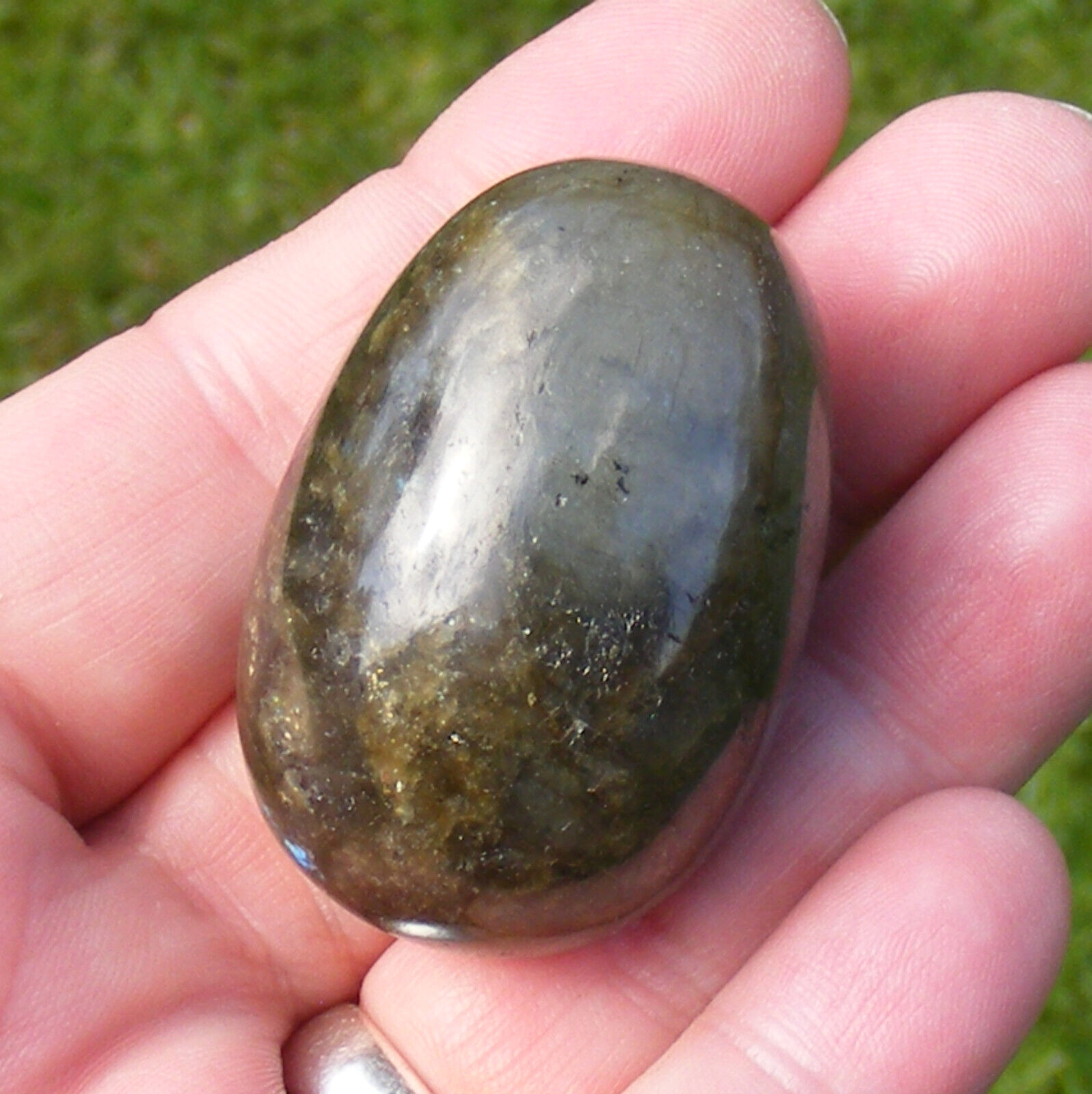 Labradorite Egg Polished Natural Iridescent Blue Flash Gemstone Easter Gift