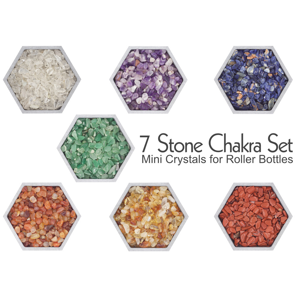 7 Stone Chakra Mini Crystal Set – Tiny stones for Orgonite and EO Roller bottles