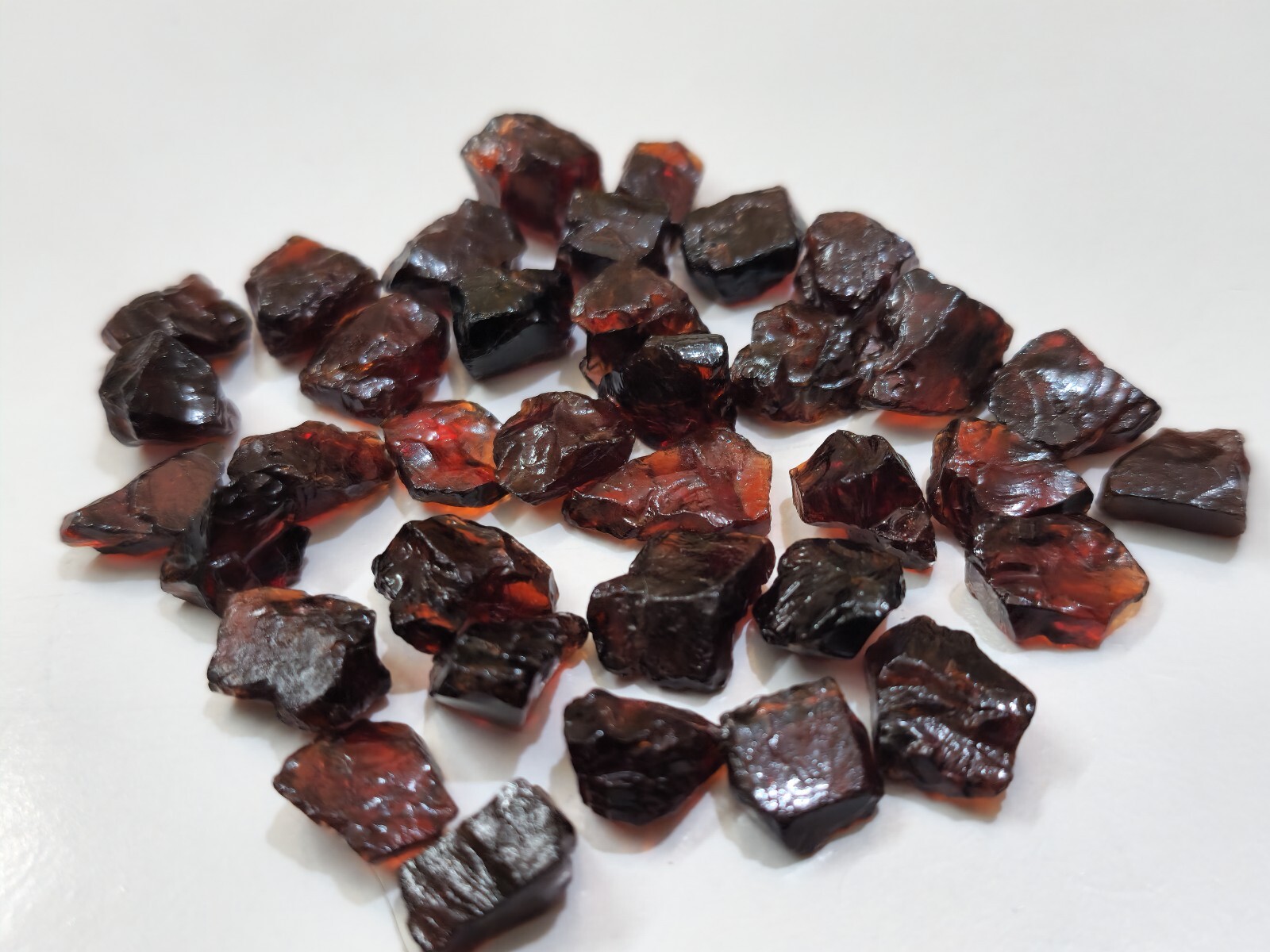 A+ Glowing Red Garnet 36 Piece Raw Size 8-12 MM Red Garnet Gemstone For Jewelry