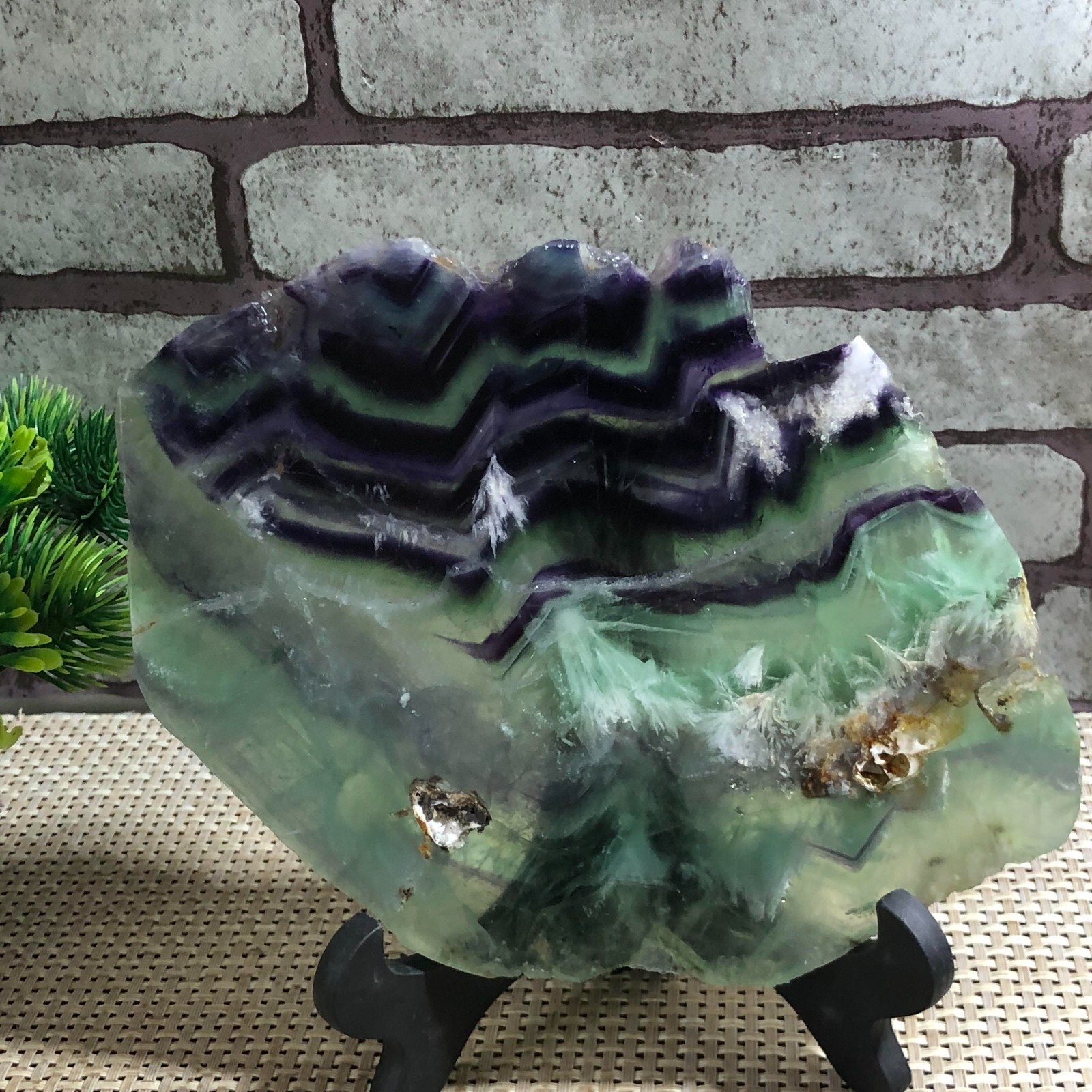 603g color Cubic FLUORITE Quartz Crystal Cluster Mineral Specimen