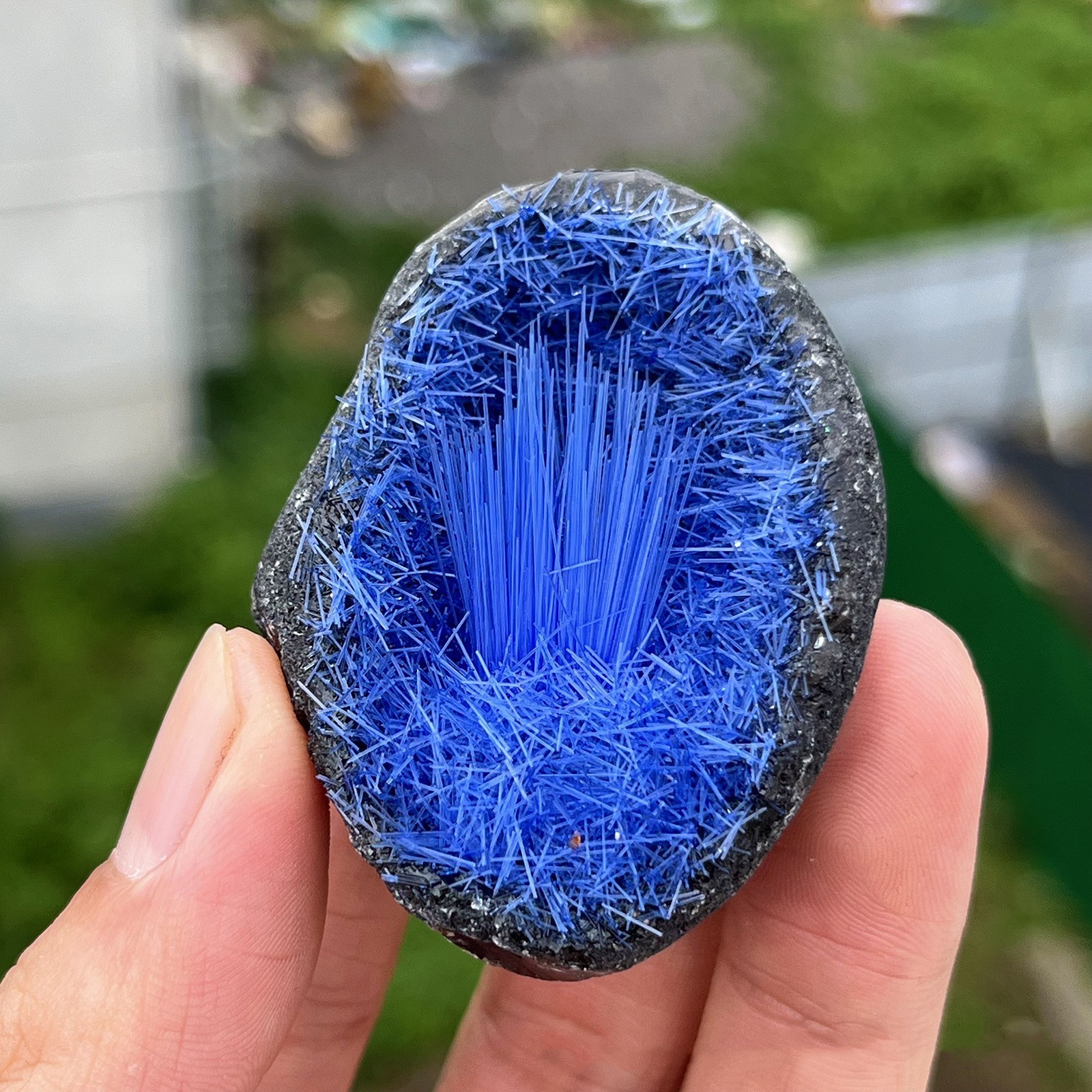 Rare Blue Magnetite Quartz Clusters Rough Stone Goethite Mineral Geode Specimens