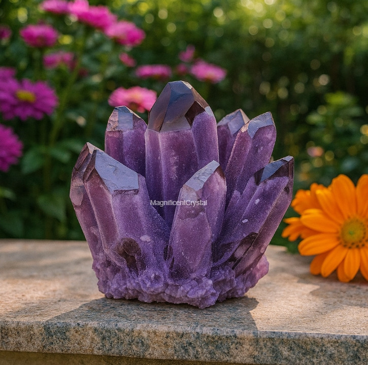 700G Dark Amethyst Cluster Rare Geode Crystal Stone Healing Mineral Specimens