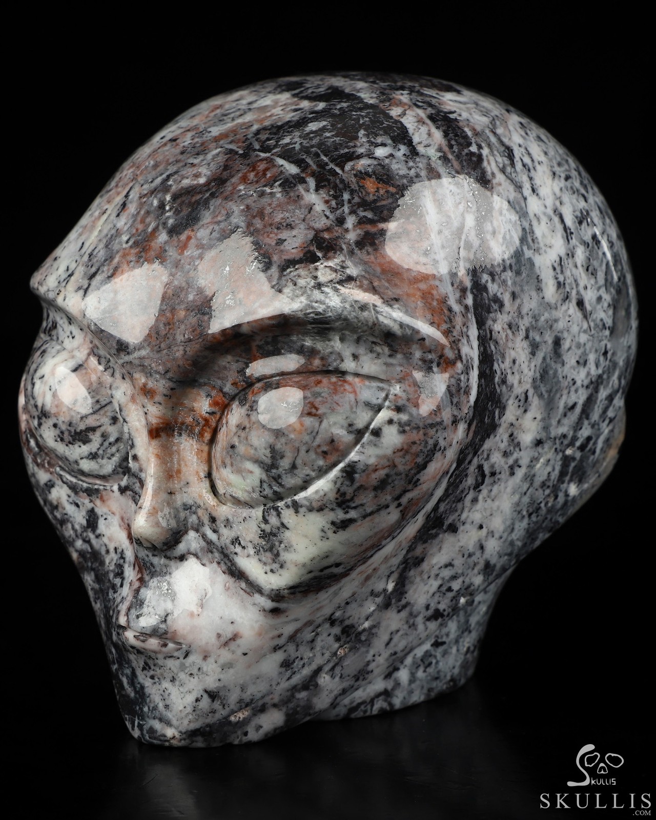 4.0″ Unknown Stone Star Being Female Alien Crystal Skull , Fine Art Sculpture