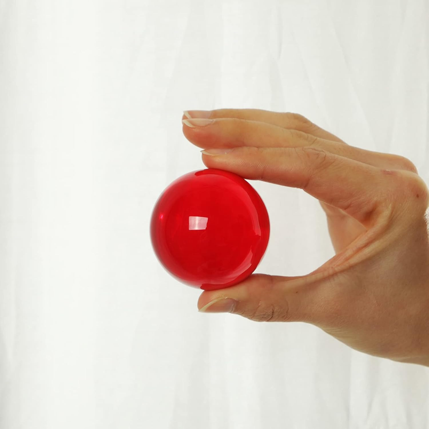 50mm(2 inch) K9 Solid Crystal Ball with Free Stand Suncatcher (Red)
