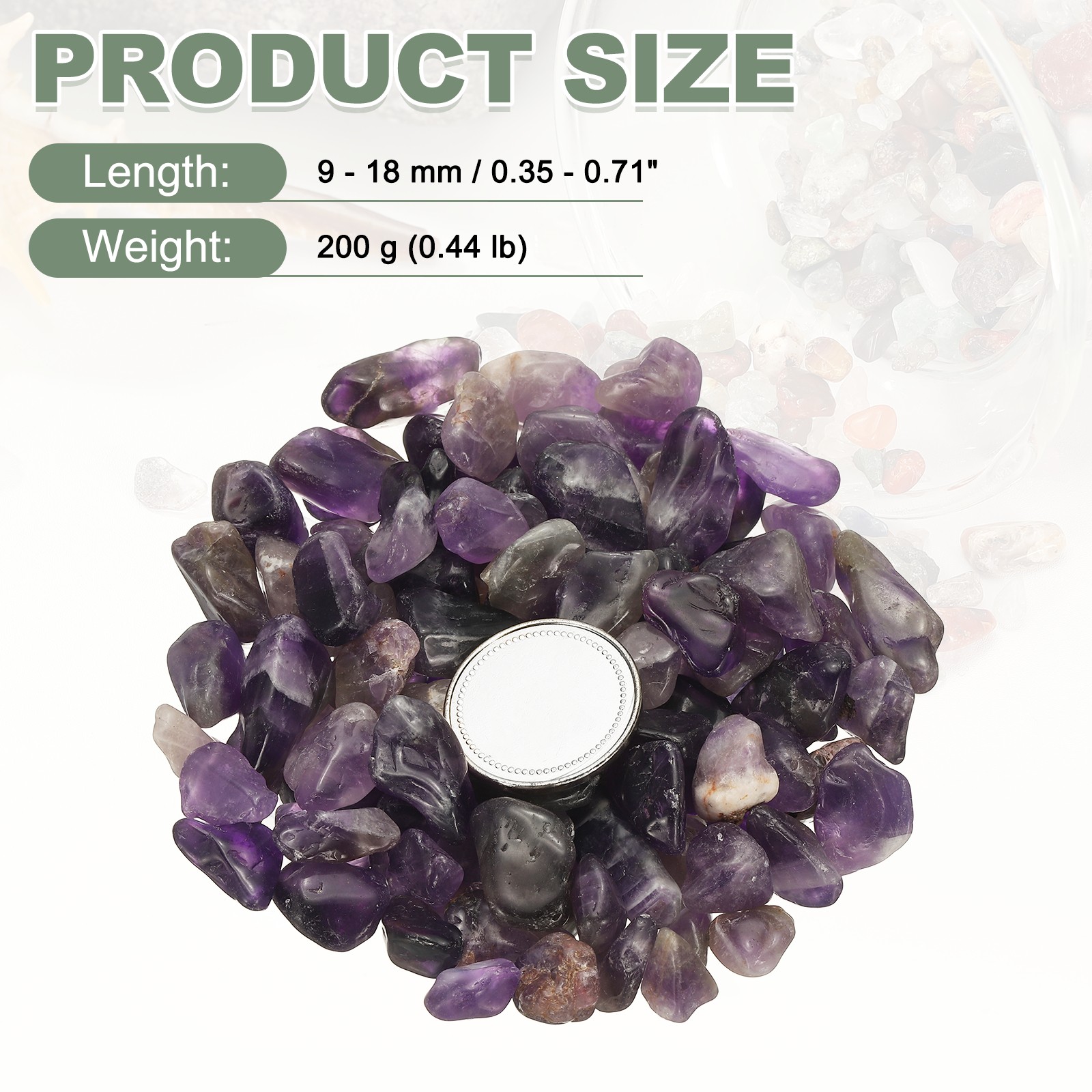 Crystal Chips Stone 0.44 Lb Fluorite Gravel Rocks (Purple Amethyst 9 – 18 mm)