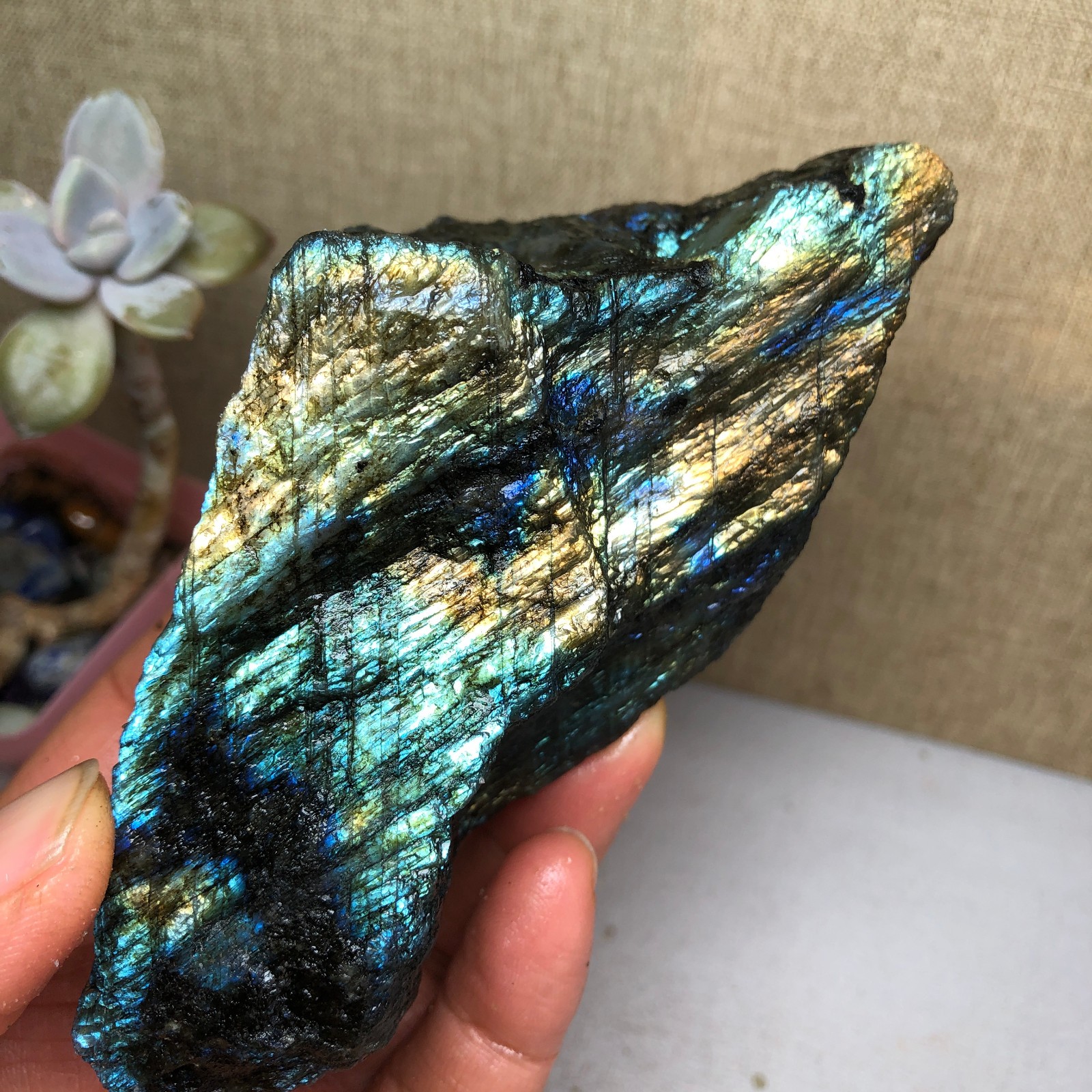 115mm Natural Labradorite Crystal gemstone rough original Specimen 264g A2646