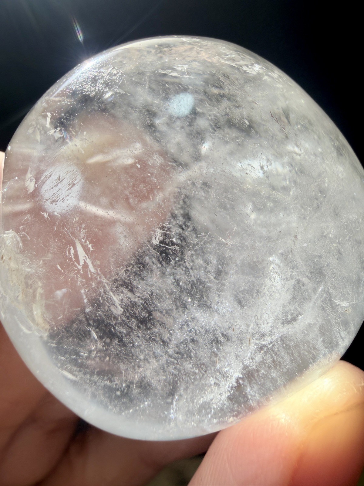 Crystal Clear Quartz Palmstone Natural Master Healer spiritual meditate 90g (4)