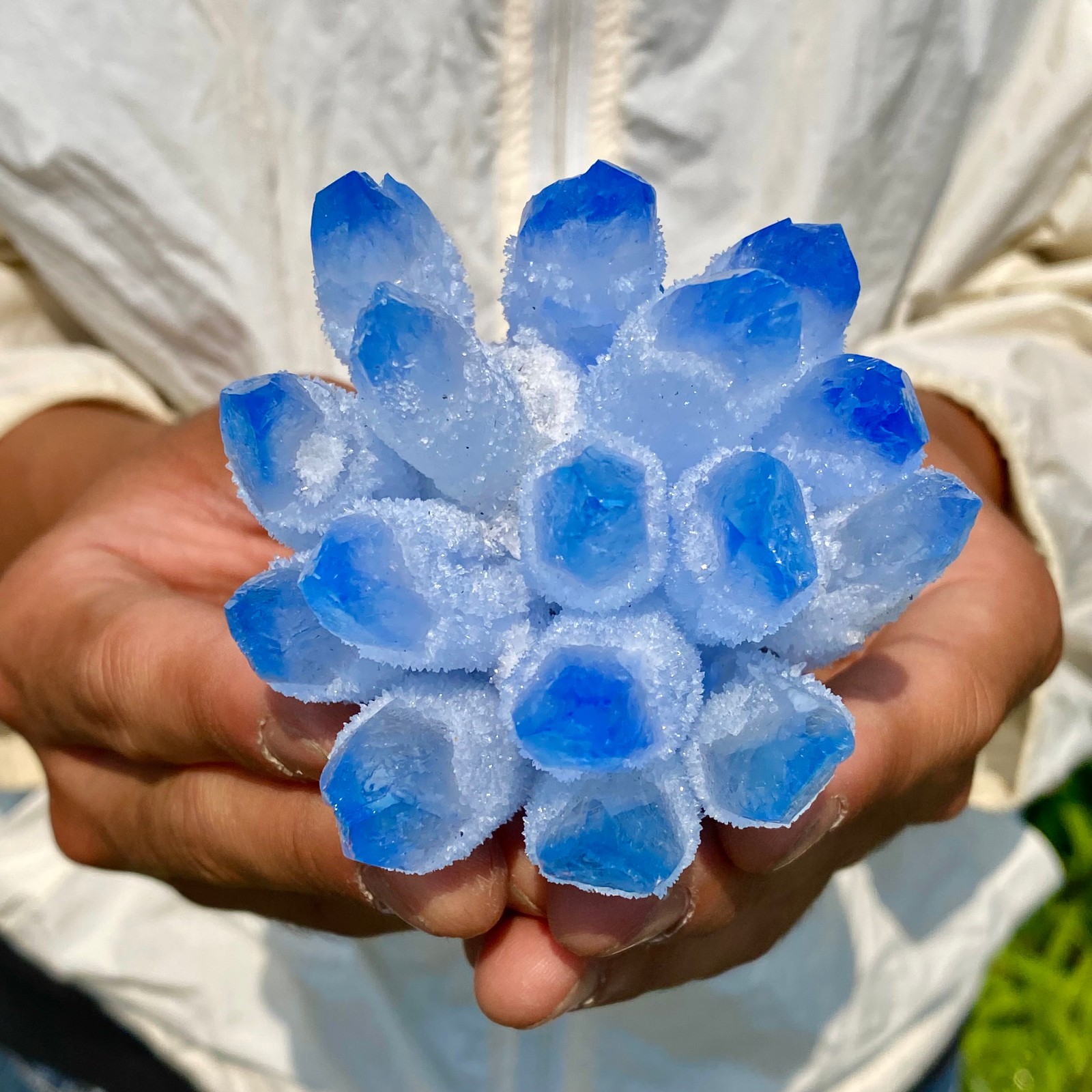 313G New Find blue Phantom Crystal Quartz Cluster Mineral Specimen Healing