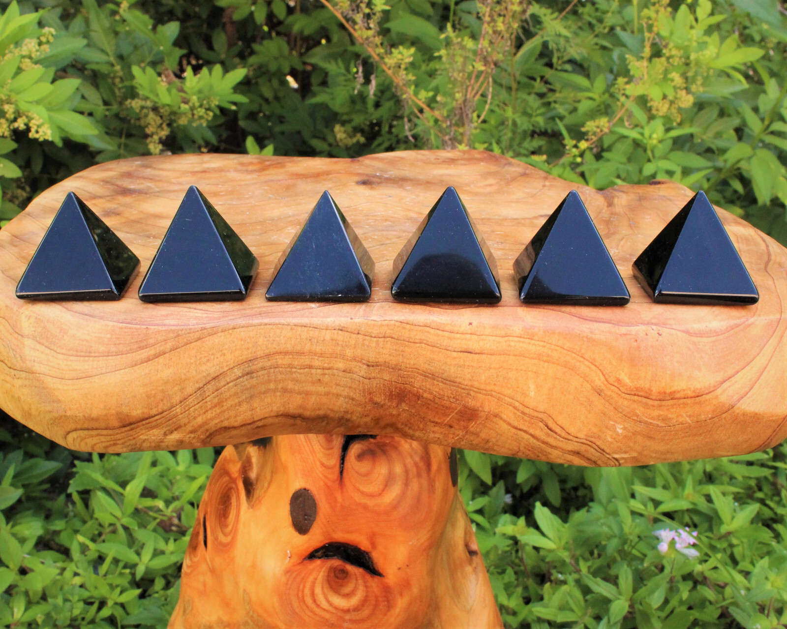 Black Obsidian Crystal Pyramid, Medium 1″ – 1.25″ Crystal Specimen (US Seller)