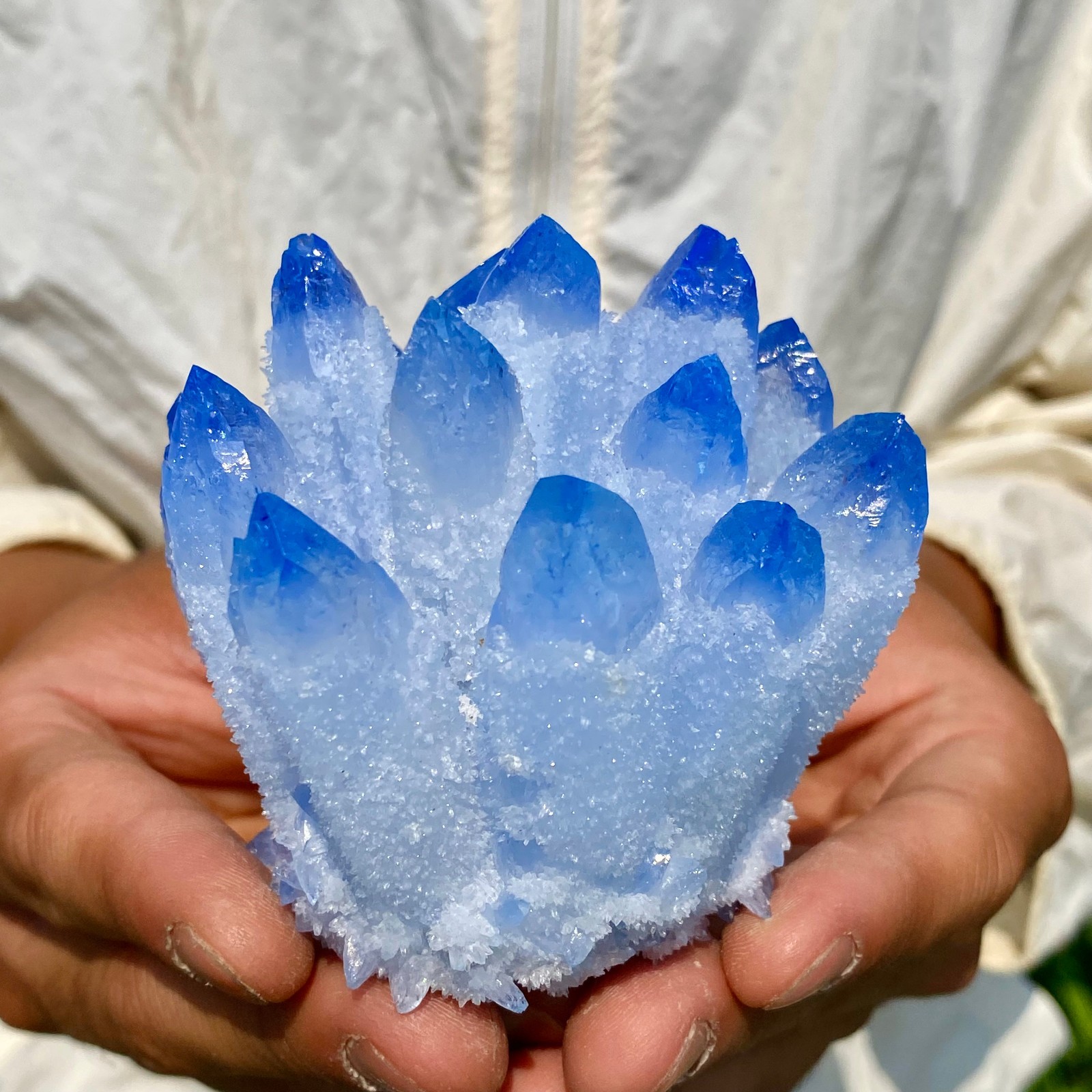 313G New Find blue Phantom Crystal Quartz Cluster Mineral Specimen Healing