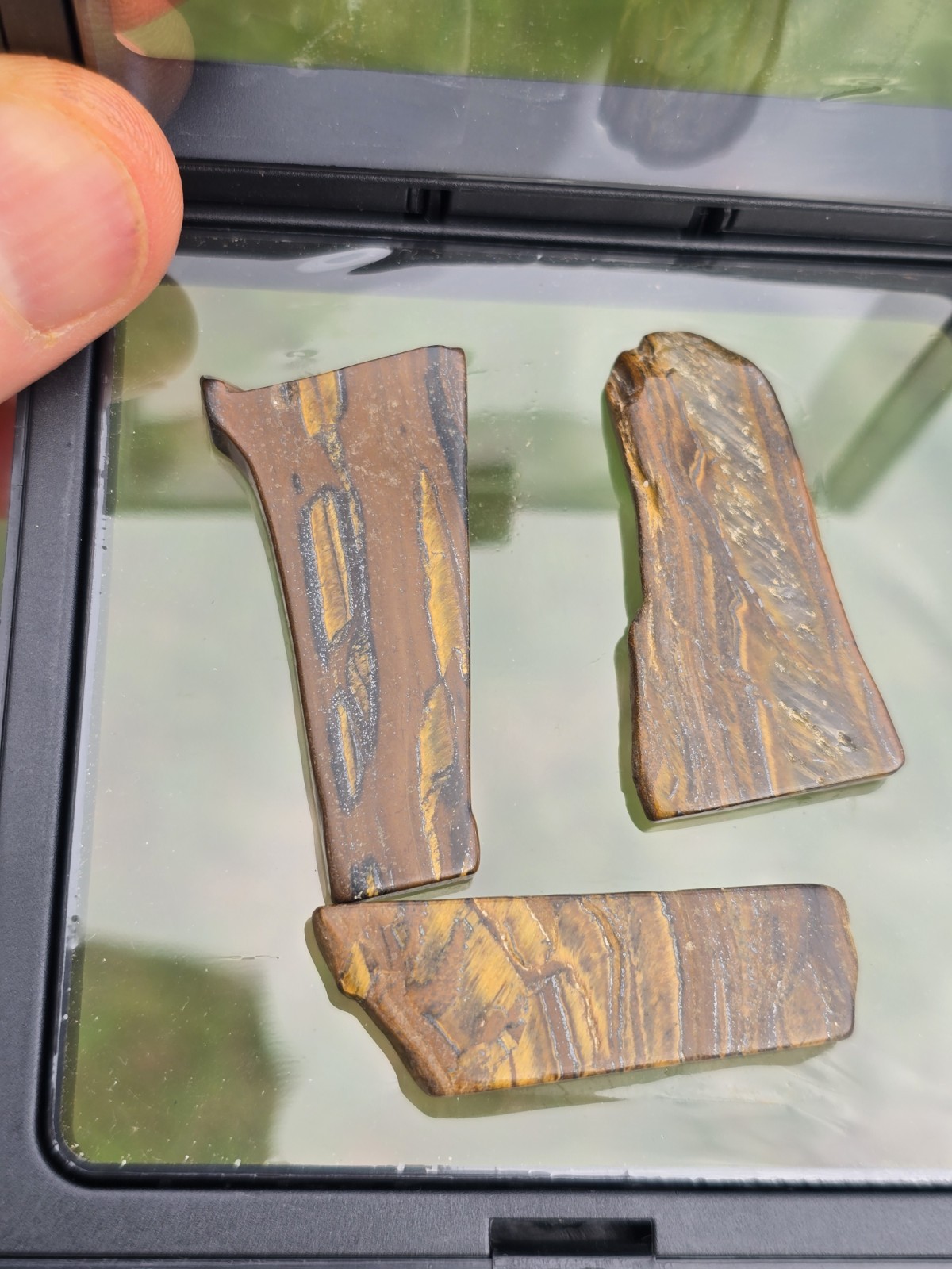 Natural Tiger’s Eye 3-Pc Set – Polished Irregular Shapes B2