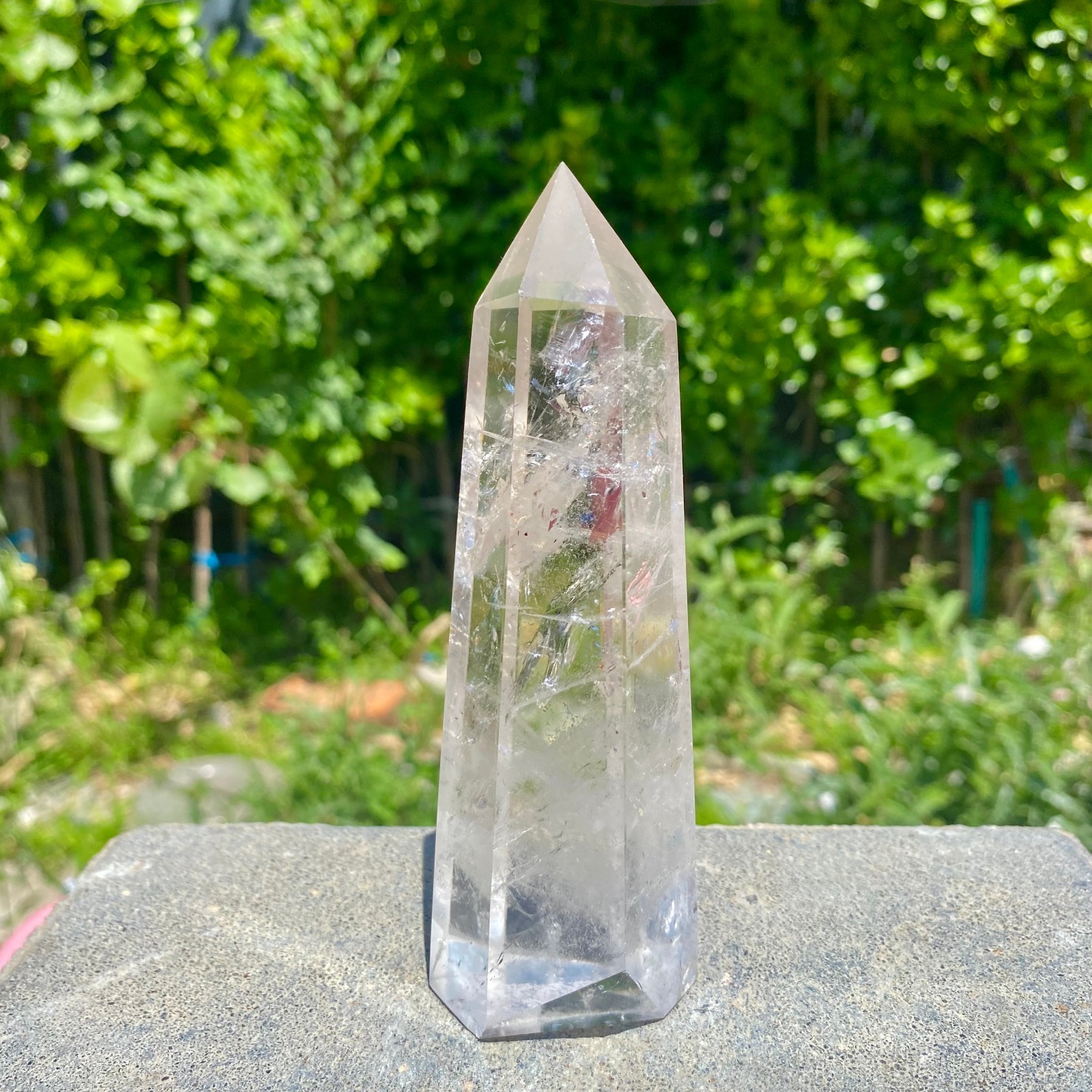 239G Natural Clear Quartz Crystal Point Healing Wand Polished Rock Crystal Reiki