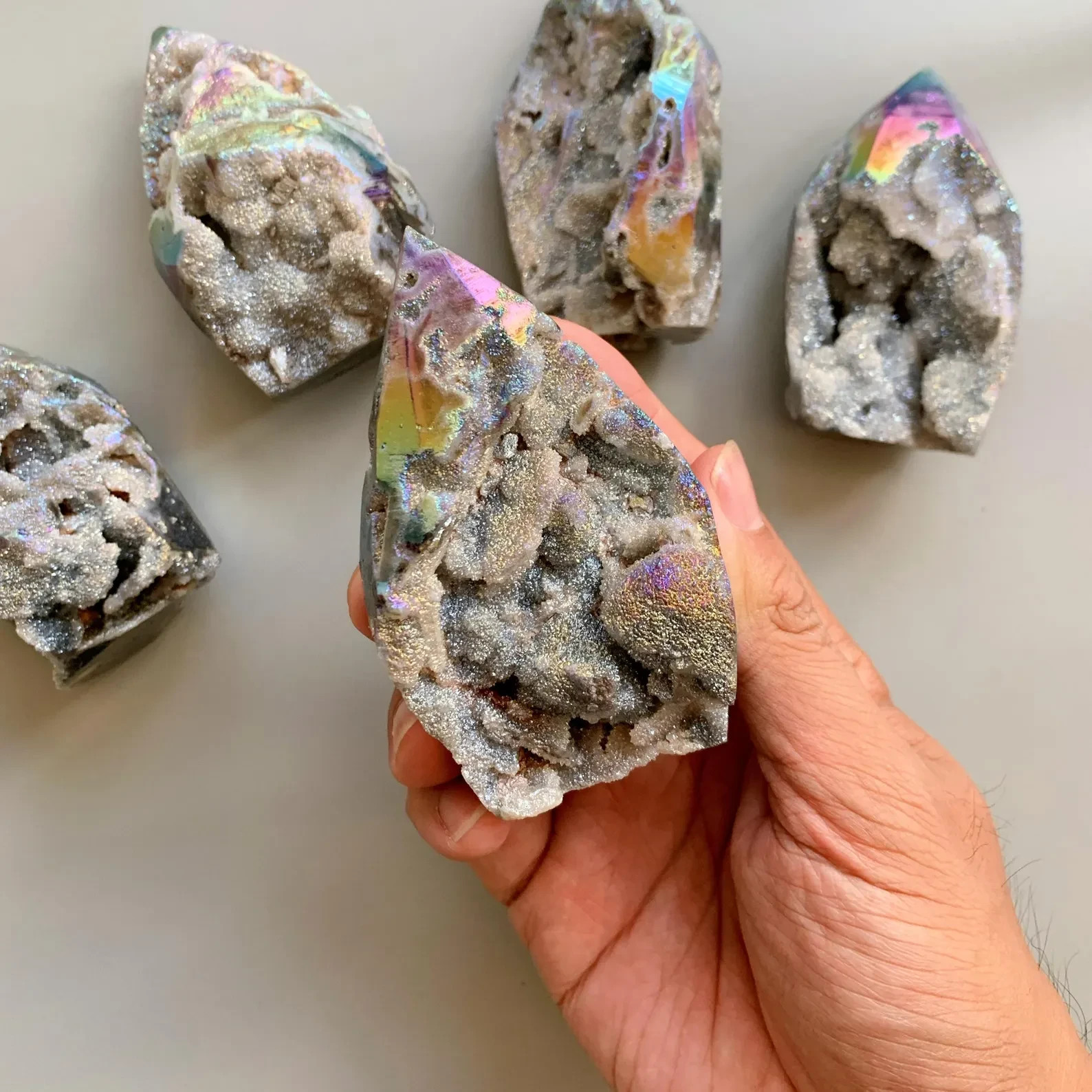 Angel Aura Sphalerite Crystal Cluster Chunk Tower Ornament Witch Altar Decor