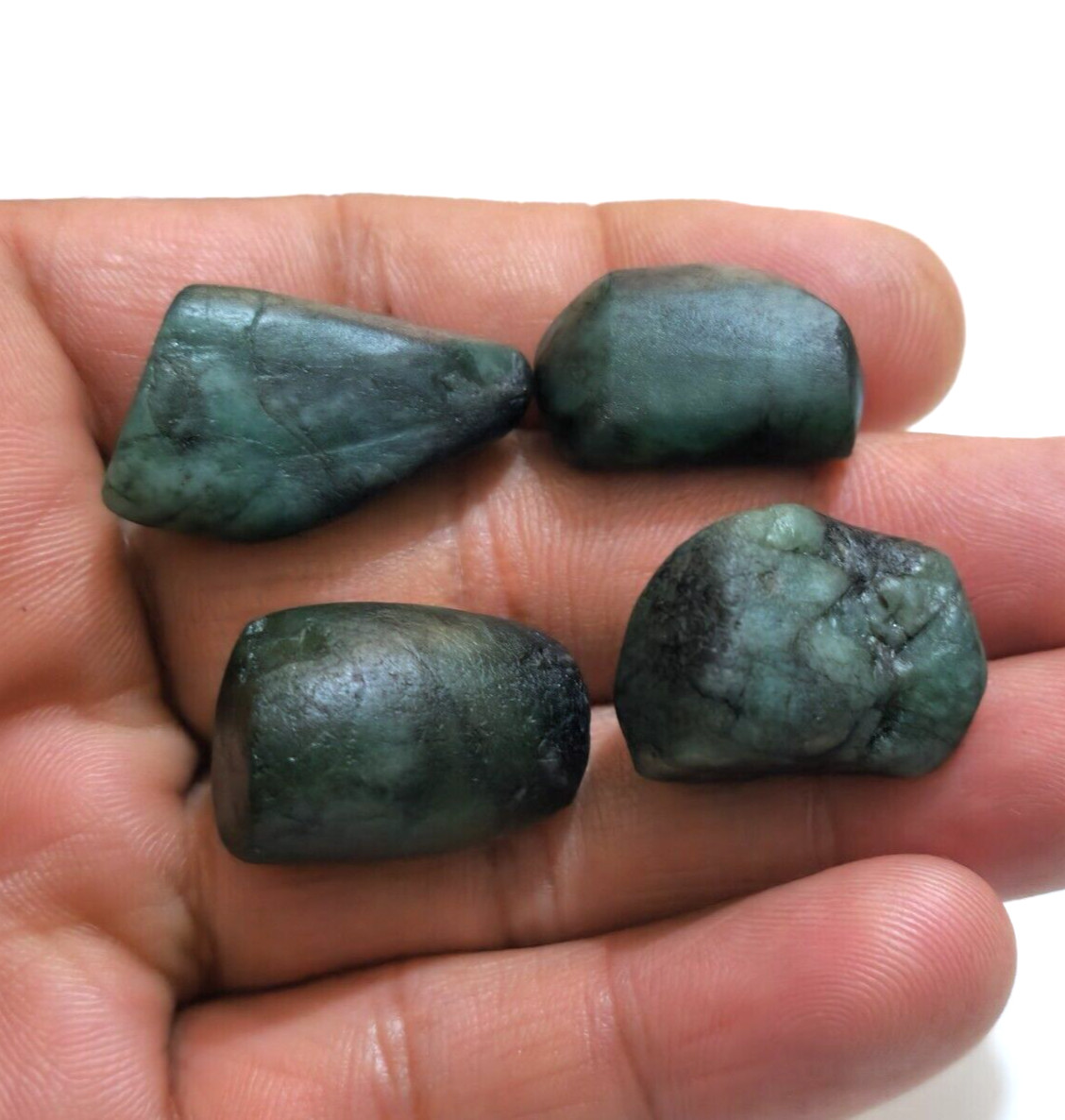 Raw 4 Pcs Lot Rare Brazilian Green Emerald 163 Crt Size 23-31 MM Loose Gemstone