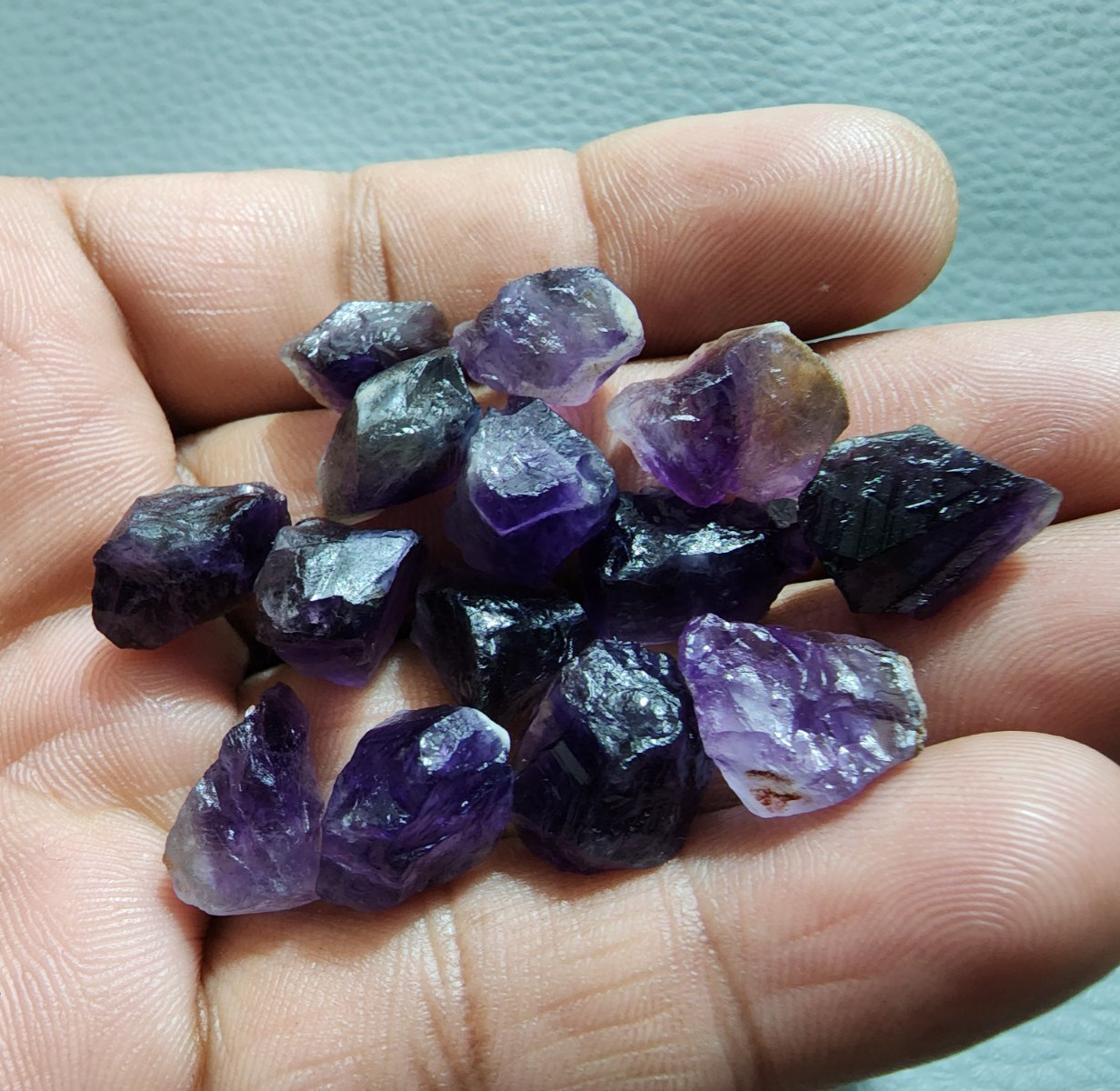 14 Pcs Amazing A+ Purple Amethyst Rough Gemstone Raw Size 14-15 MM Crystal Rough