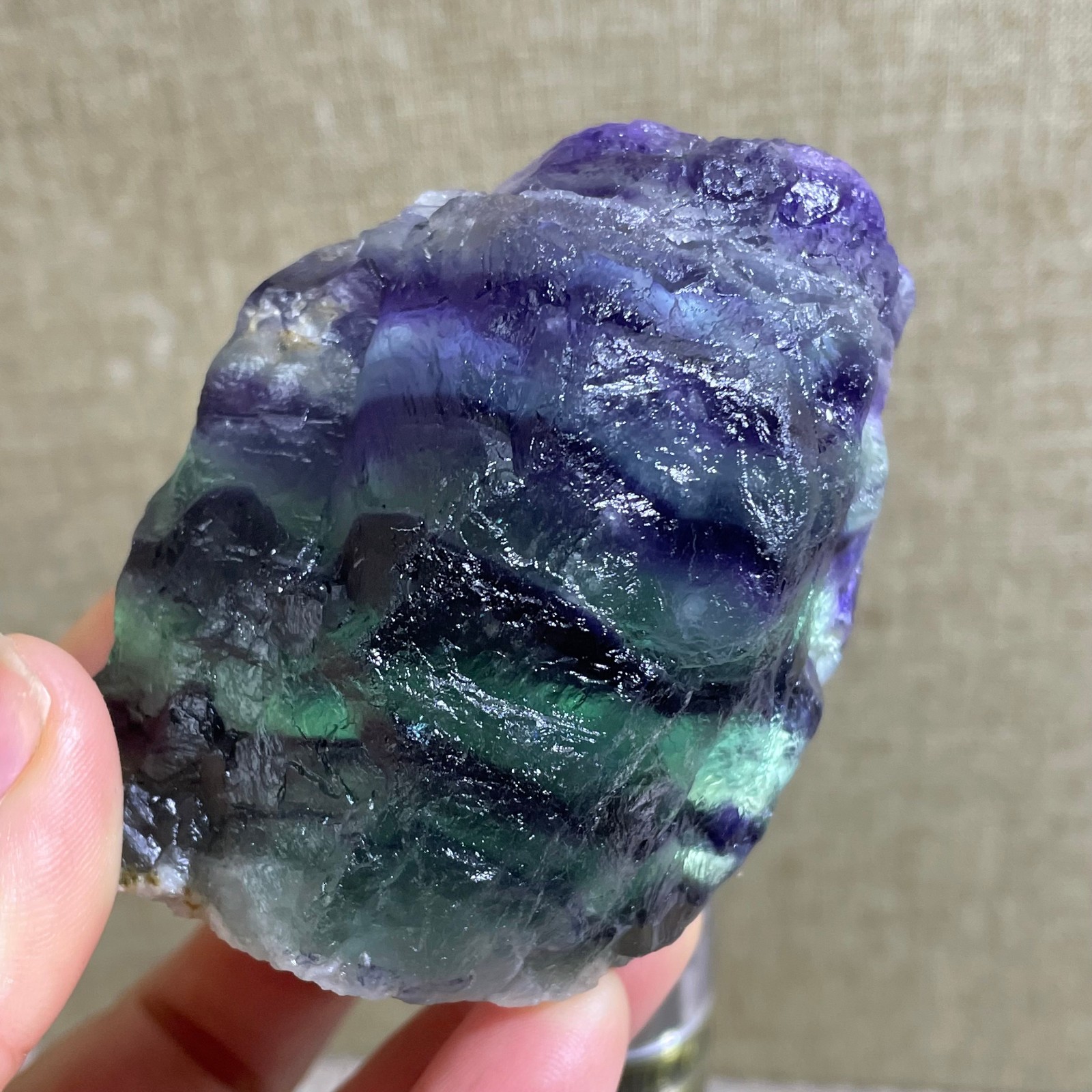 271g Beautiful Rainbow Fluorite Rough Ore Specimen #526