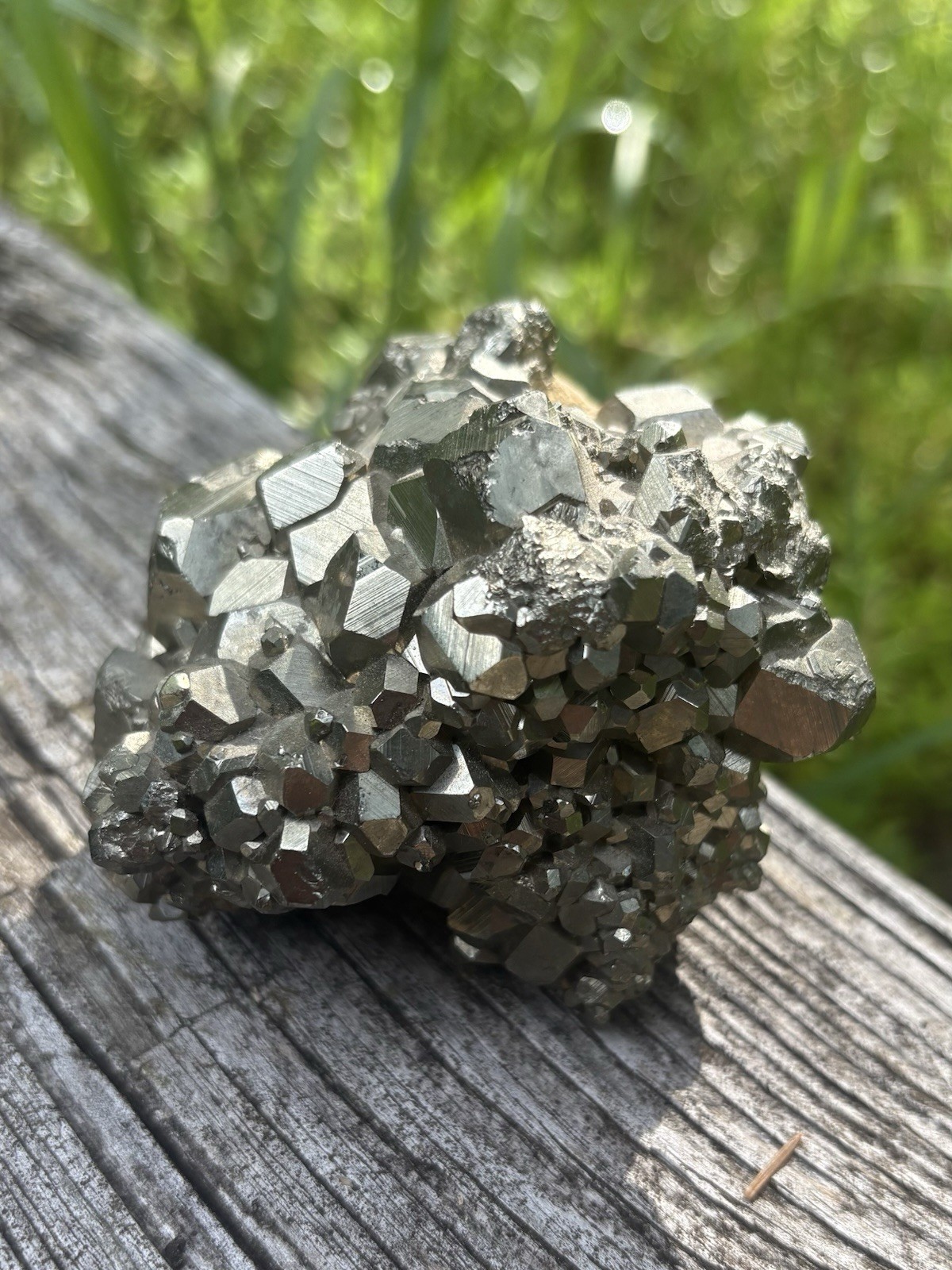 Large Pyrite Cubes Cluster- Natural 2.8” Raw Cubic Pyrite Crystals Cluster Peru