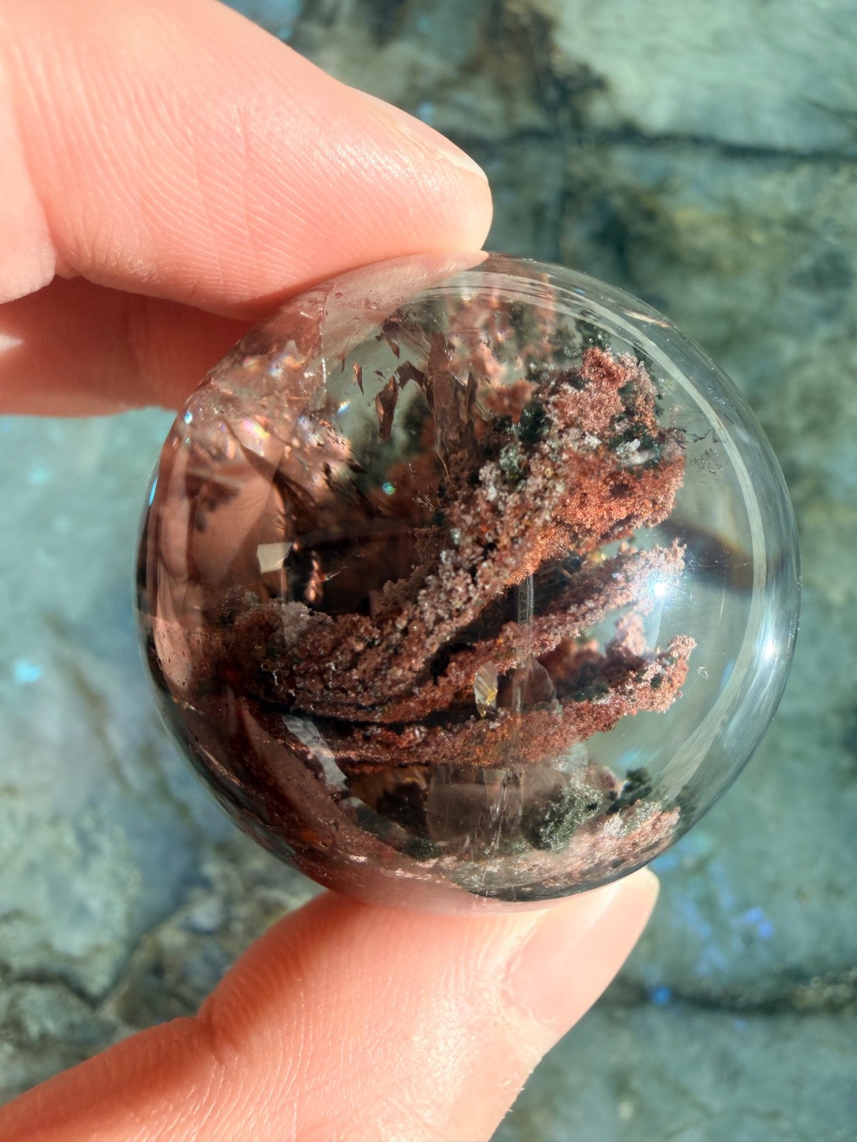 Top Grade Rare Rouge Pink Garden Quartz Sphere From Brazil, 1.5″ | High Clarity