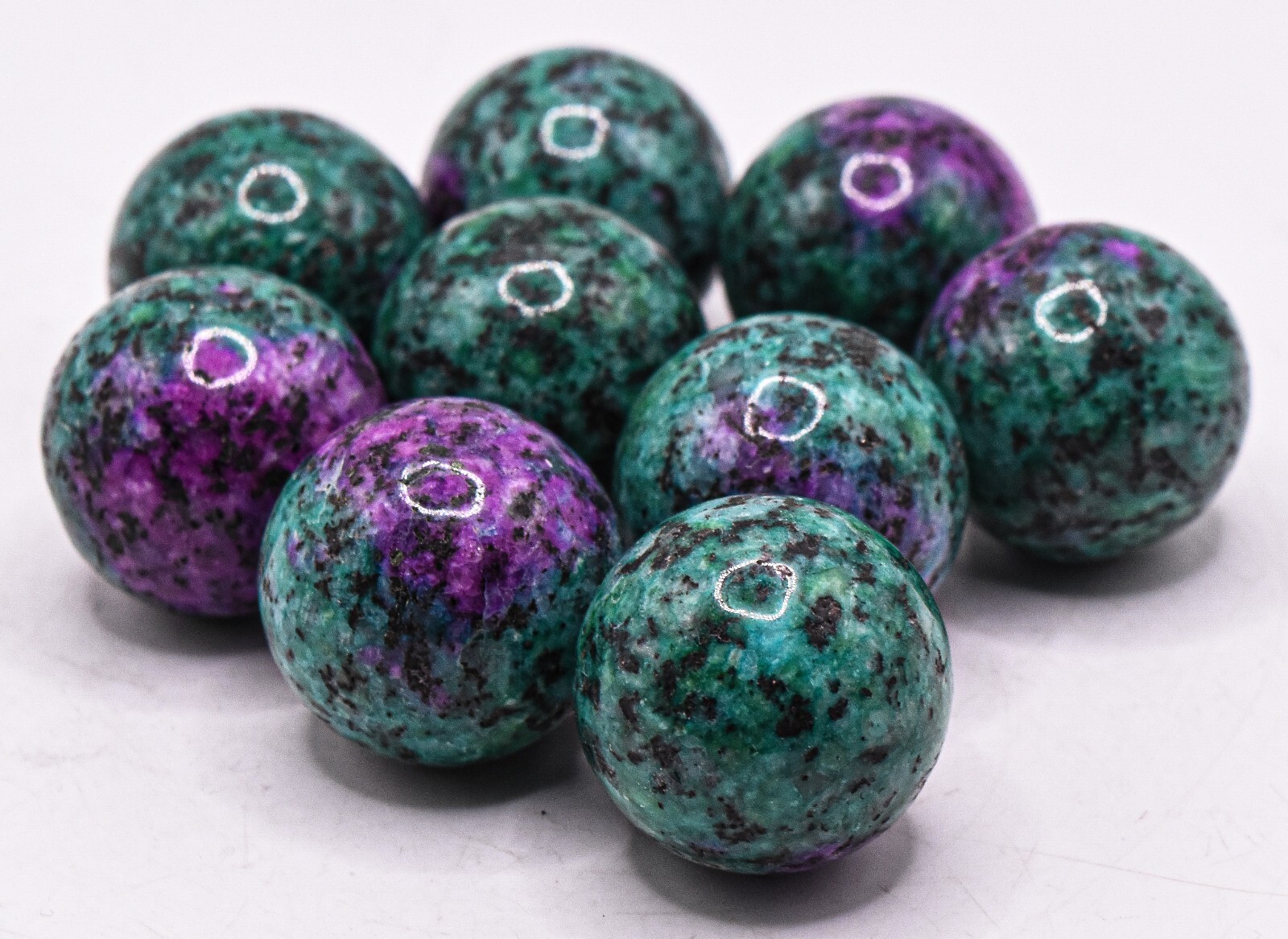 25mm Purple Red Ruby in Green Zoisite Sphere Polished Gemstone Mineral China 1PC