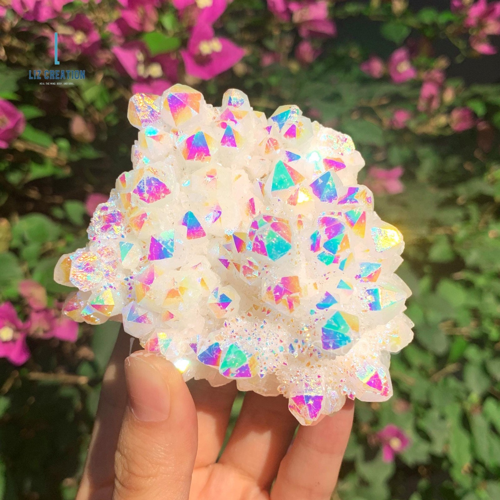 Angel Aura Crystal Cluster Natural Quartz No Import Fees