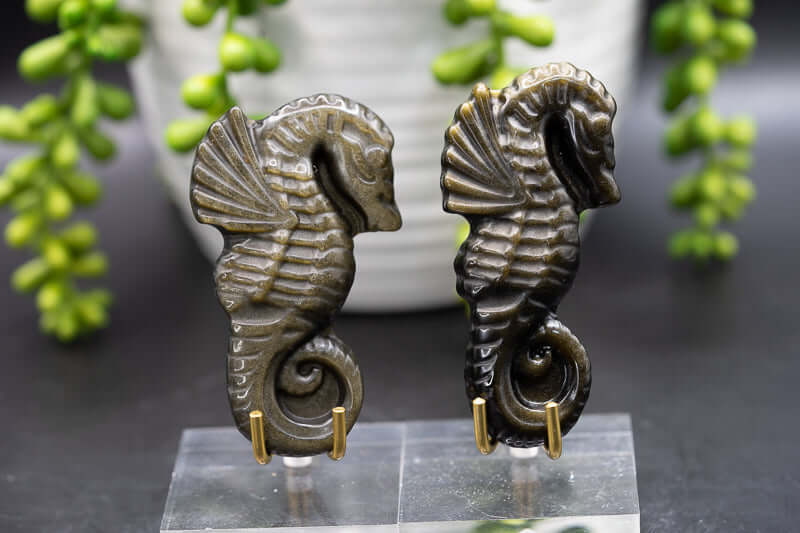 Gold Sheen Obsidian – Seahorse