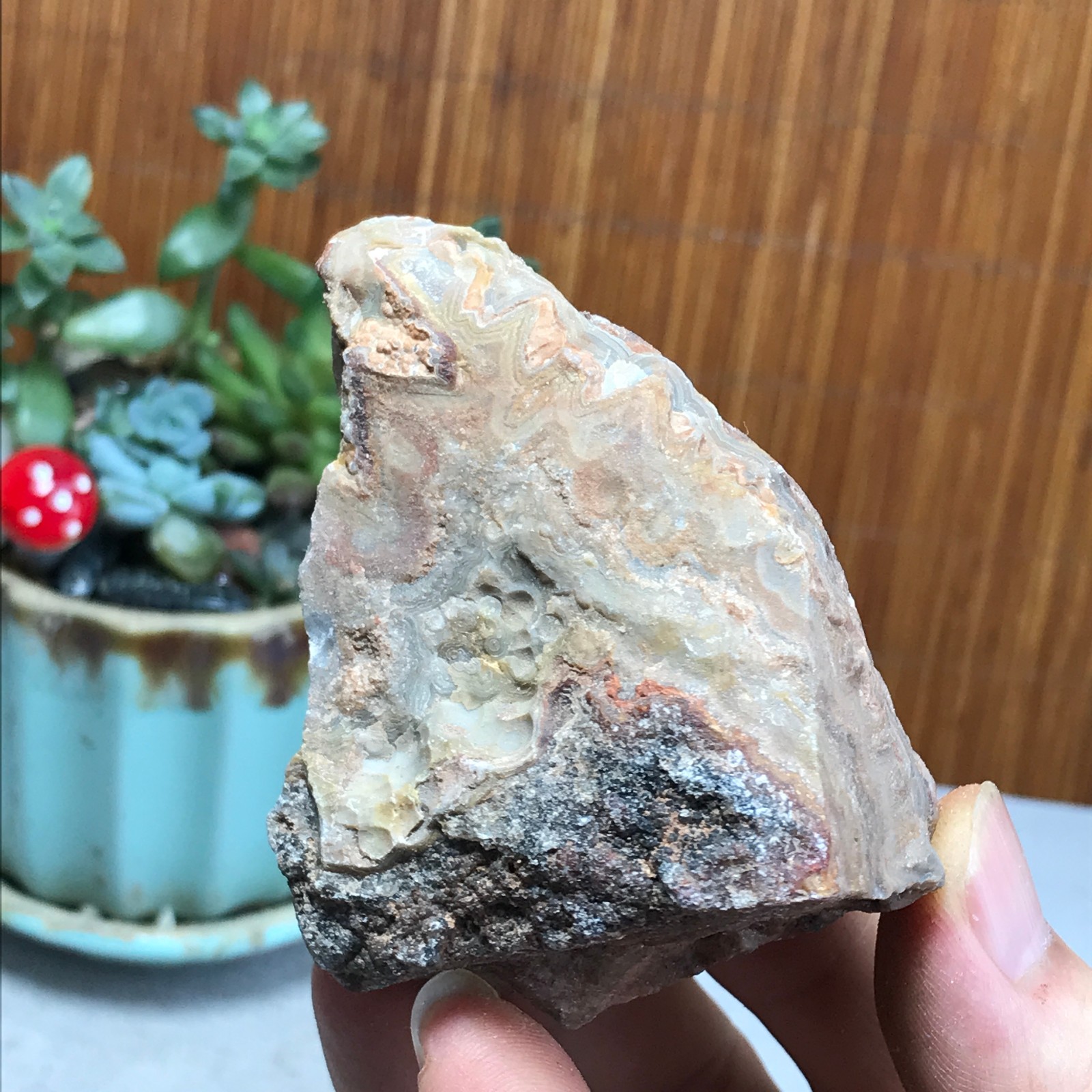 Natural crazy Mexican agate Crystal gemstone rough original Specimen 154g A6969