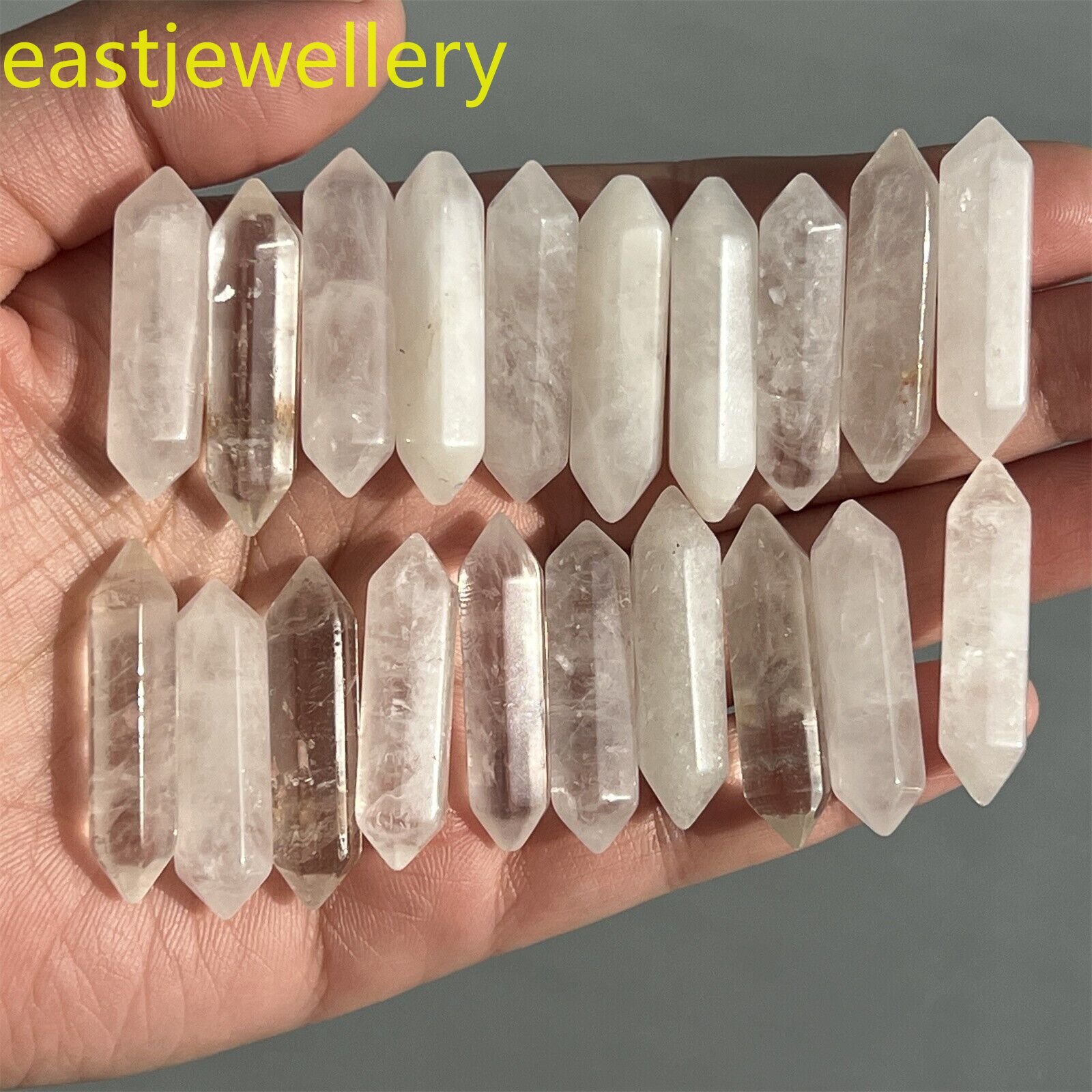 Wholesale natural clear quart obelisk quartz crystal wand double point 105pcs