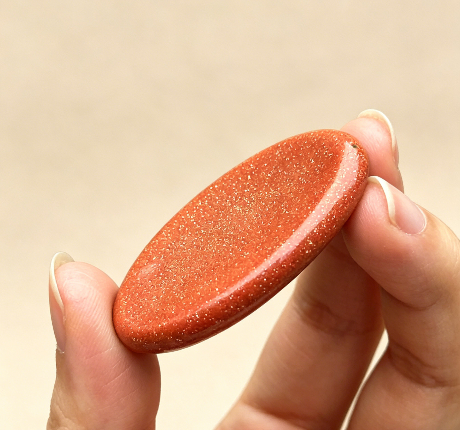3PCS Natural Red Goldstone Worry Stone |Calming Pocket Stone Anxiety Relief Gift