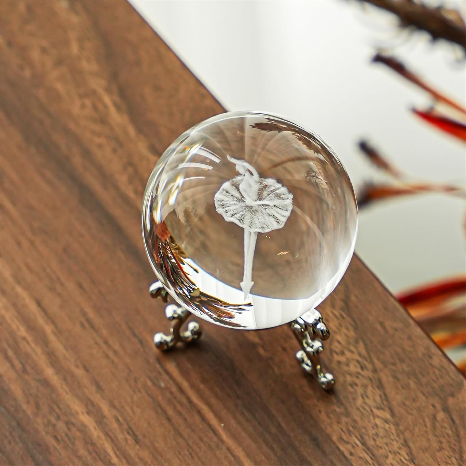 K9 Crystal Ballerina Figurine – 2.4″ Engraved Paperweight for Home Decoration