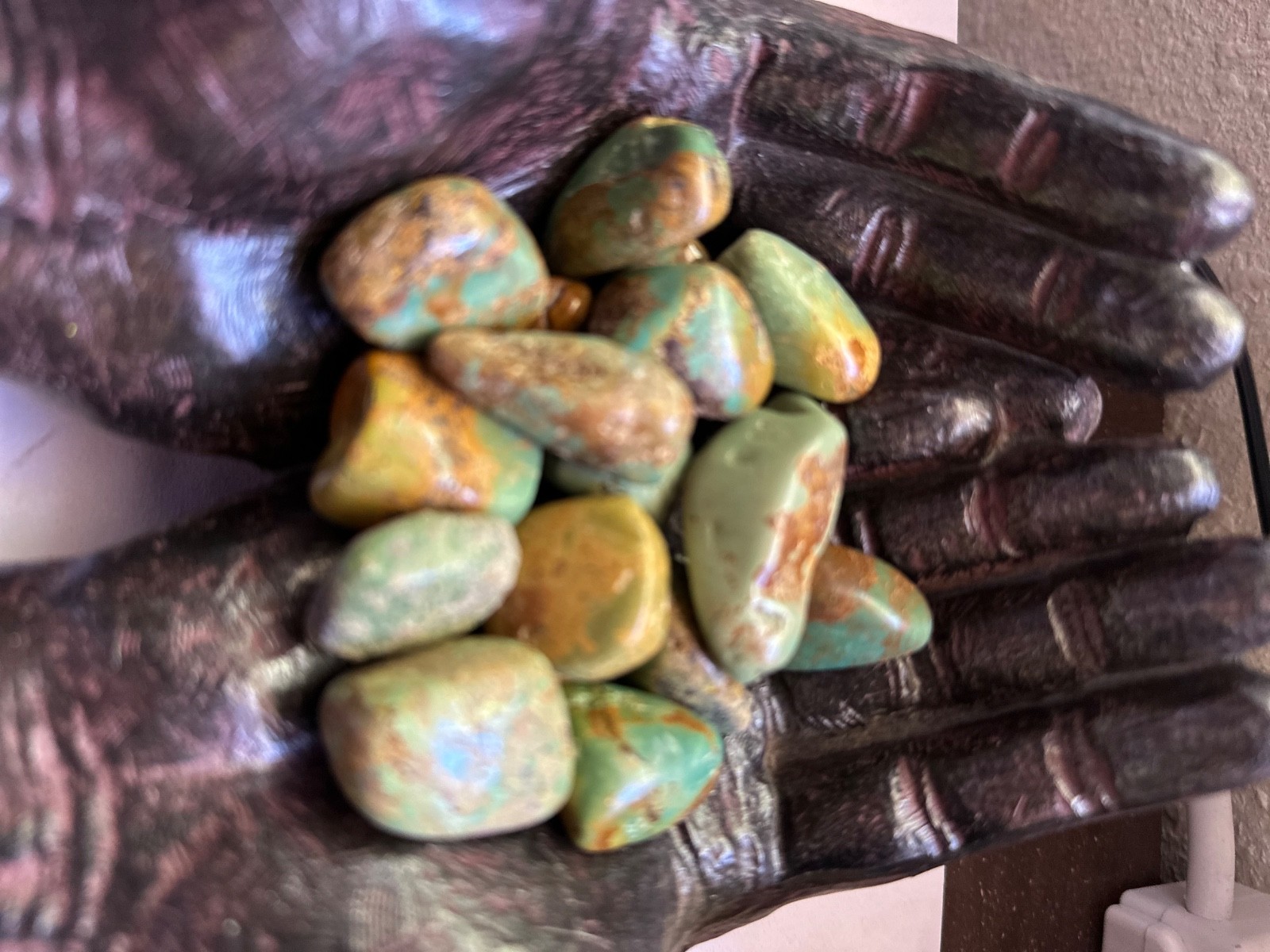 6X Green Kingman Turquoise Tumbled Stones 20-30mm Reiki Healing Crystals Protect
