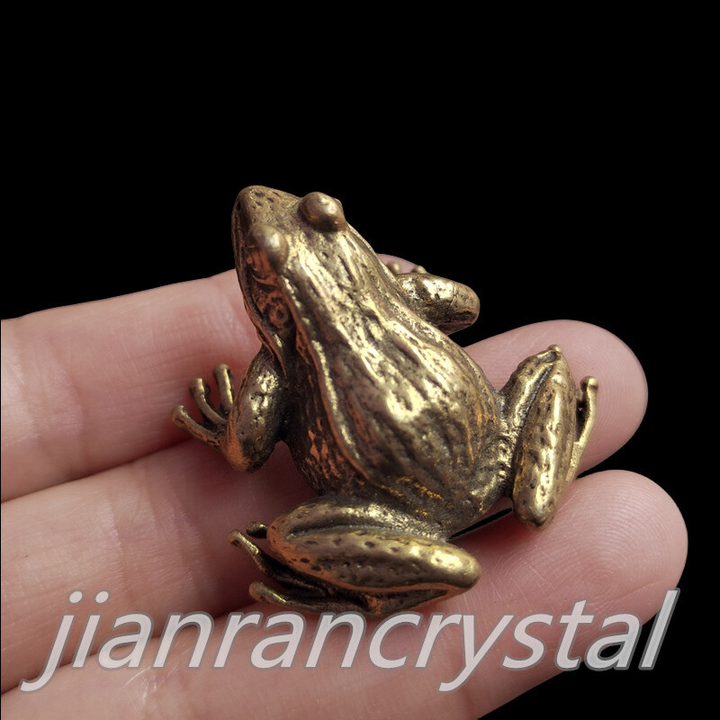Natural Chalcopyrite Frog Skull Carved Skull Animal Figurine Reiki Healing 1pc