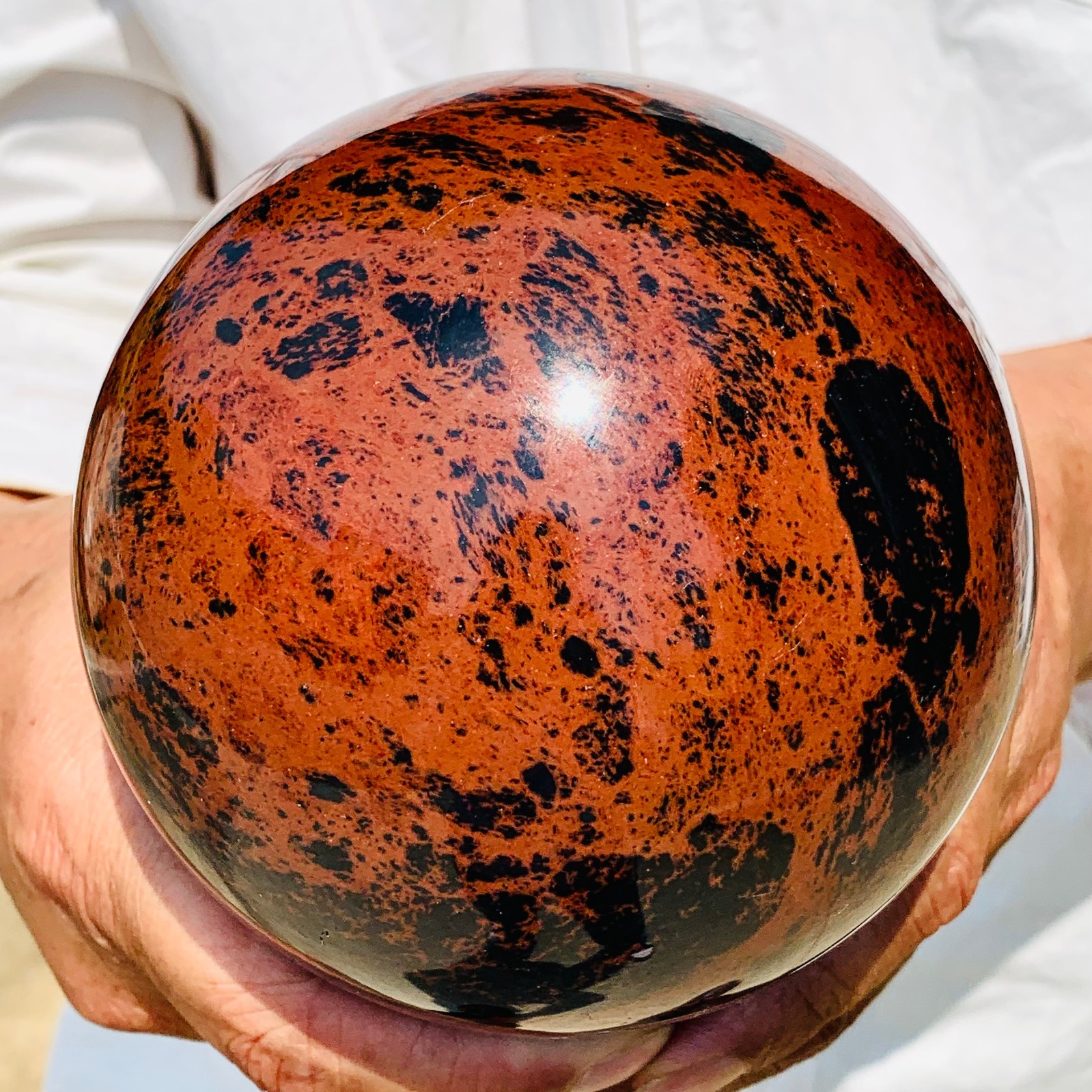 4.99LB Natural Red Obsidian Ball Spiritual crystal ball Healing Specimen
