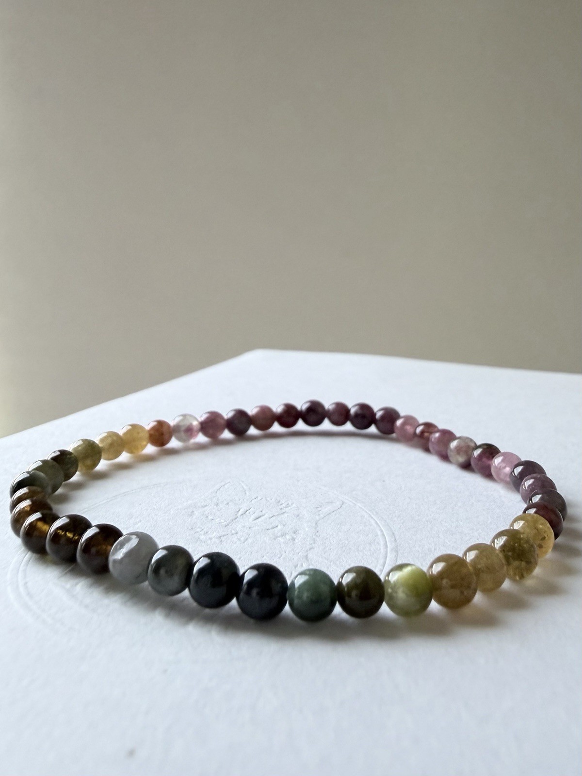 Natural Rainbow Multi Color Tourmaline Bracelet | Watermelon Tourmaline | Dainty