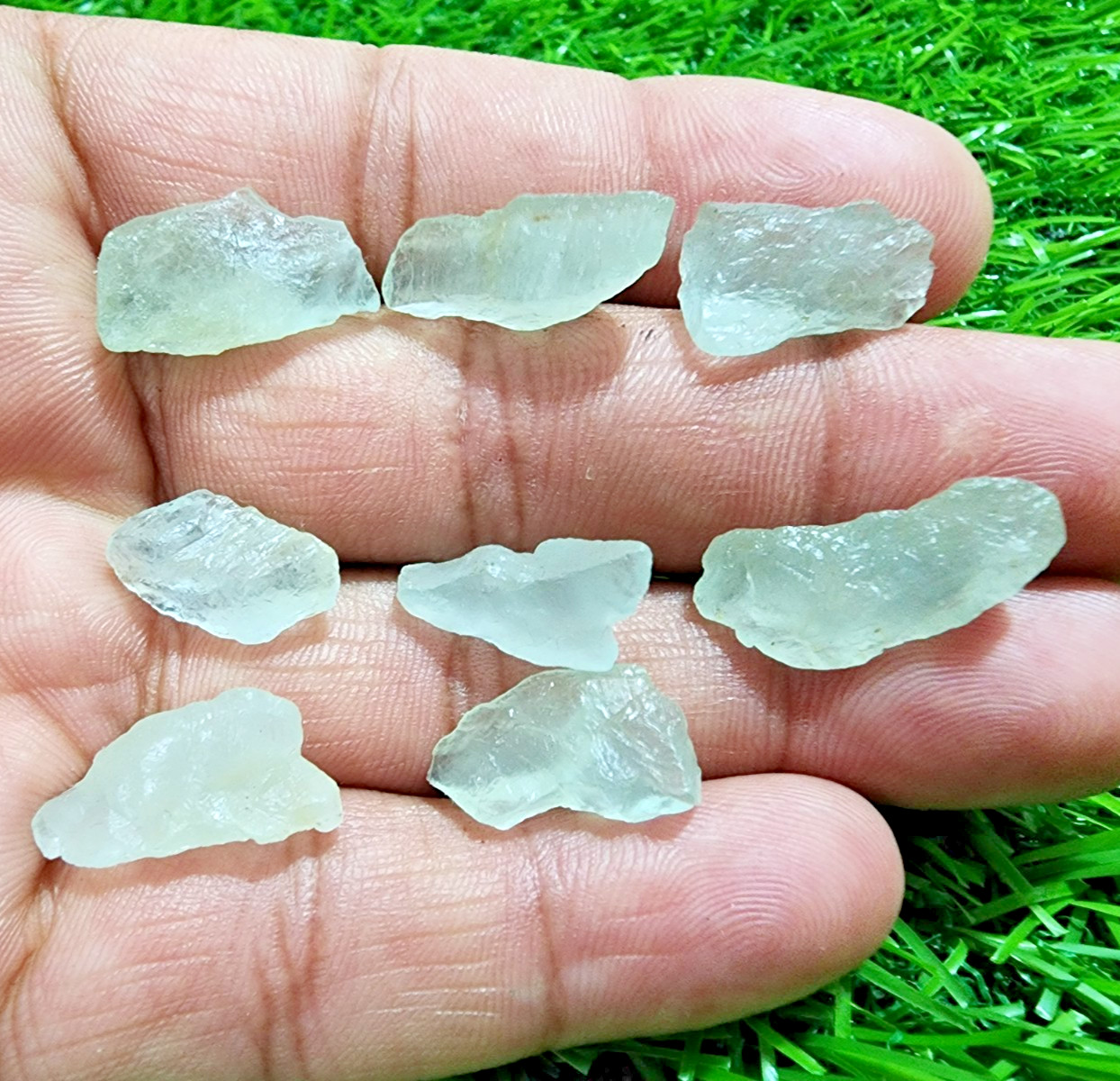 Amazing Blue Aquamarine Gemstone Rough 9Pcs Lot 16-19mm Aquamarine Raw Stones