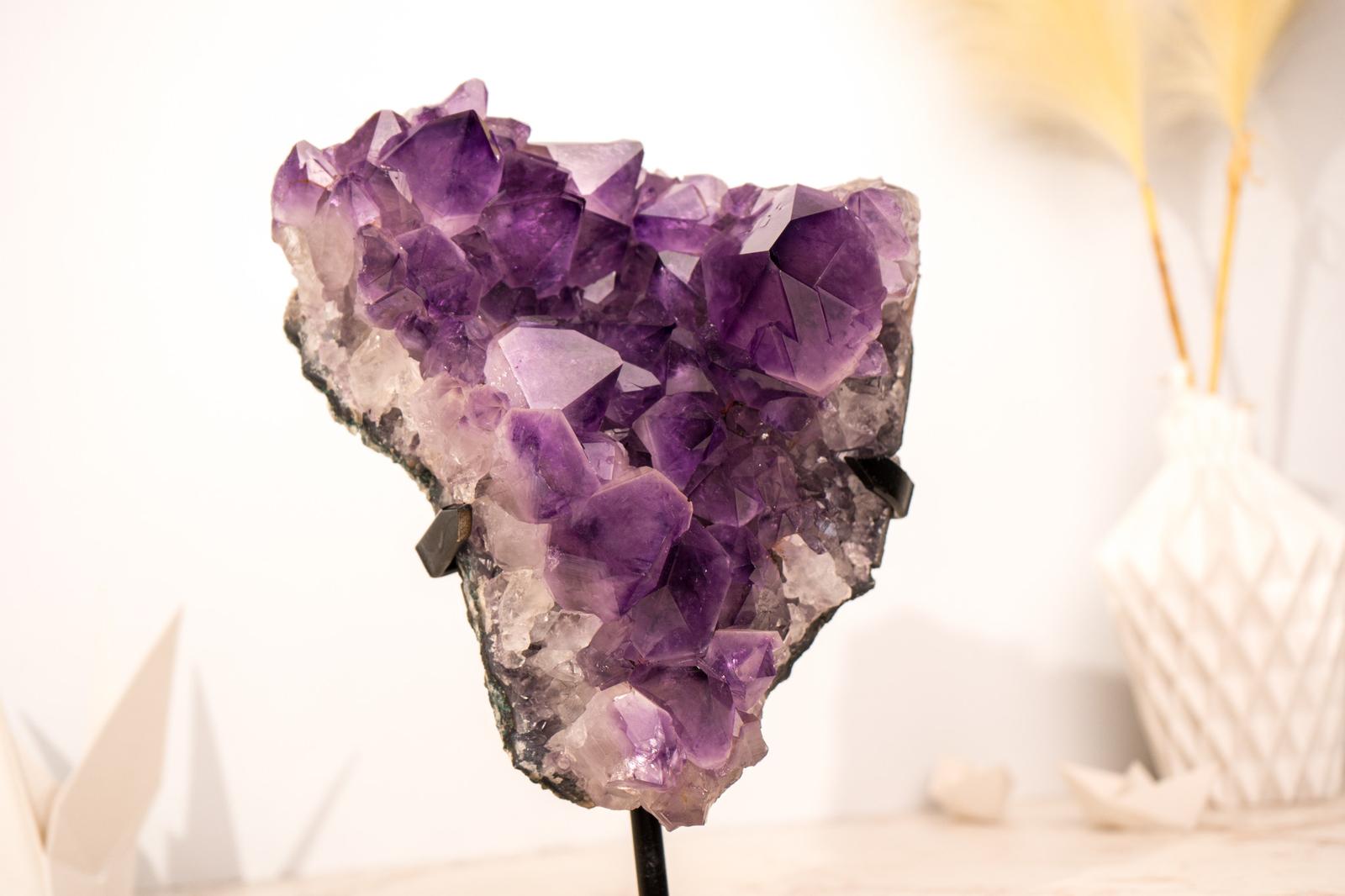 AAA-Grade Purple Amethyst Cluster with Large Deep Purple Points 11 Lb