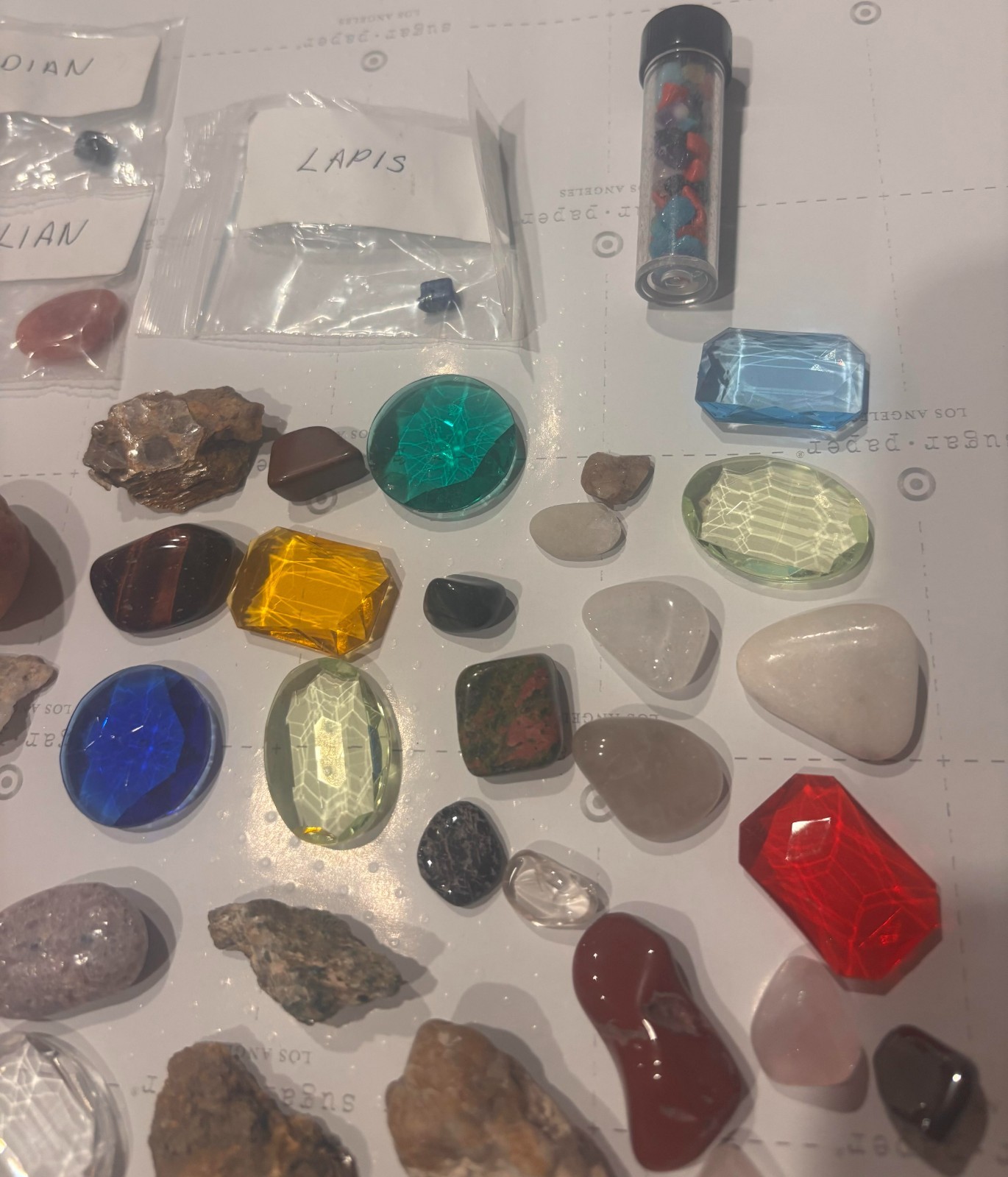 Gemstone Rocks Minerals Collection Shark Teeth Agate Amethyst Tiger Eye Lapis