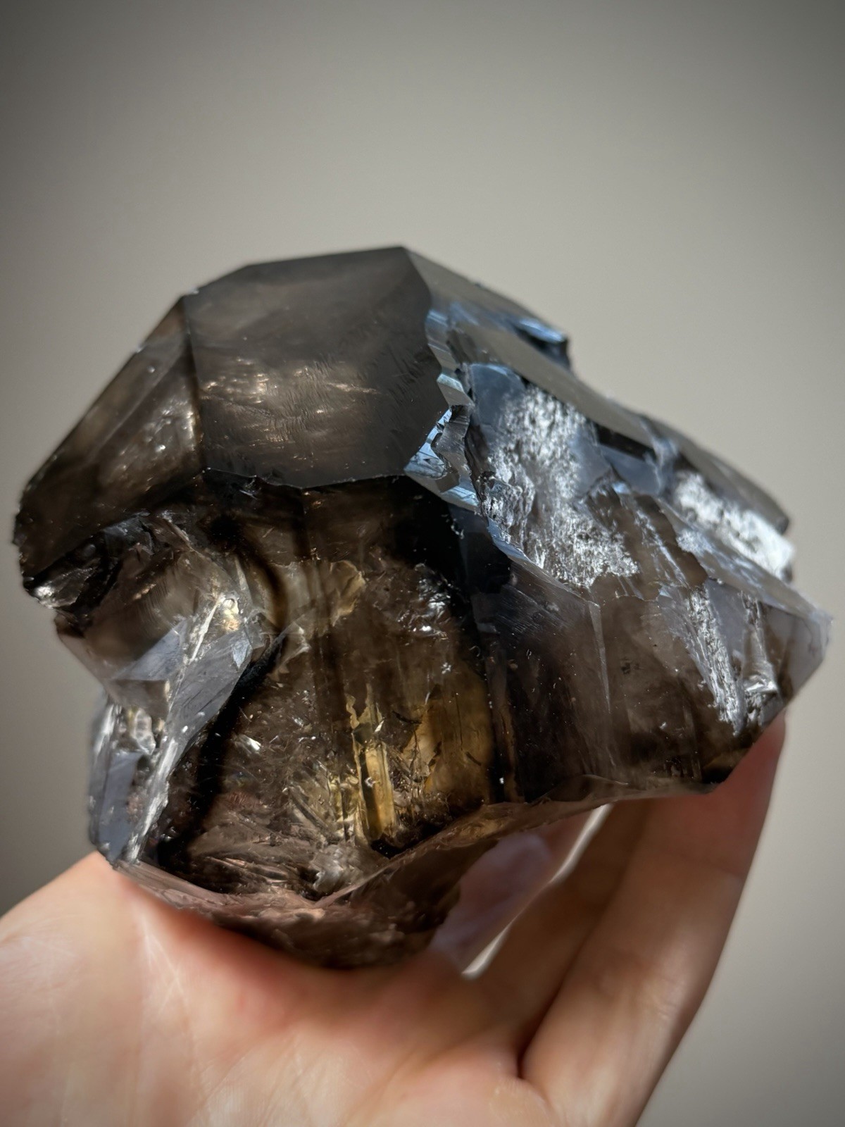 Enhydro Quartz Crystal Elestial Quartz Natural Smoky Quartz Smoky Elestial Brazl