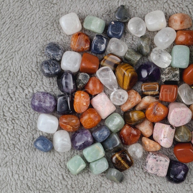 Mixed Gemstone Tumbled Stones – Multiple Sizes Premium Extra Quality Tumbled