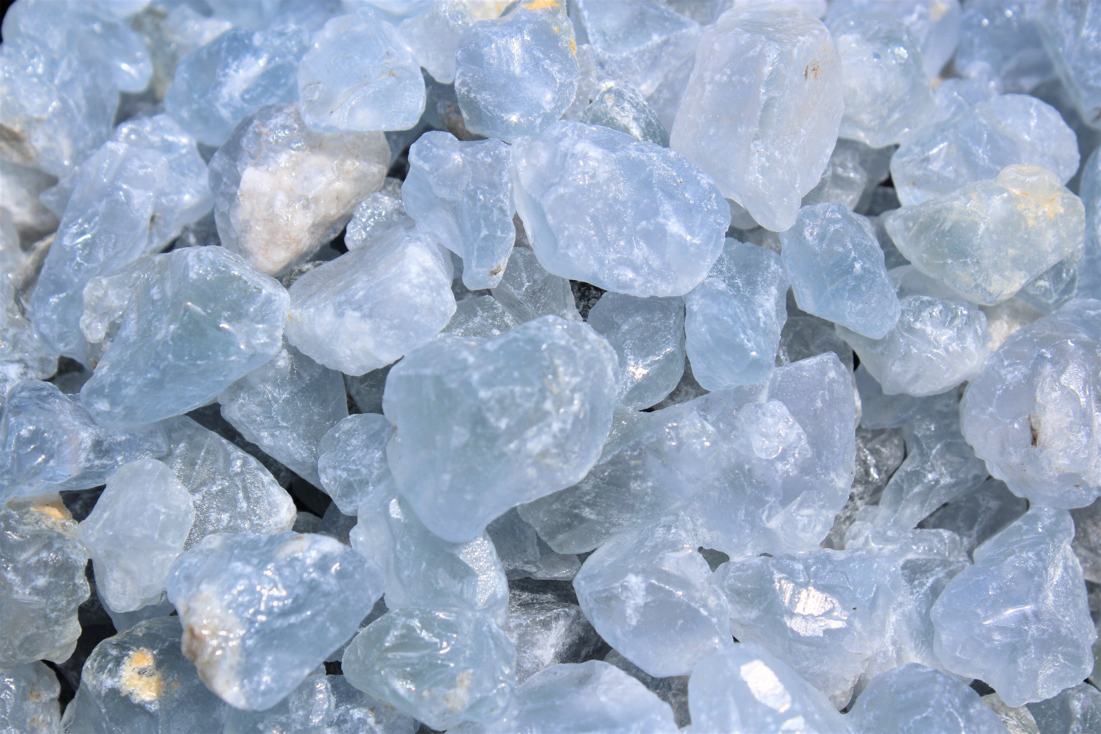 Celestite Rough Chips Natural: 4 oz Bulk Lot (Raw Celestite Crystals) 1/4 lb