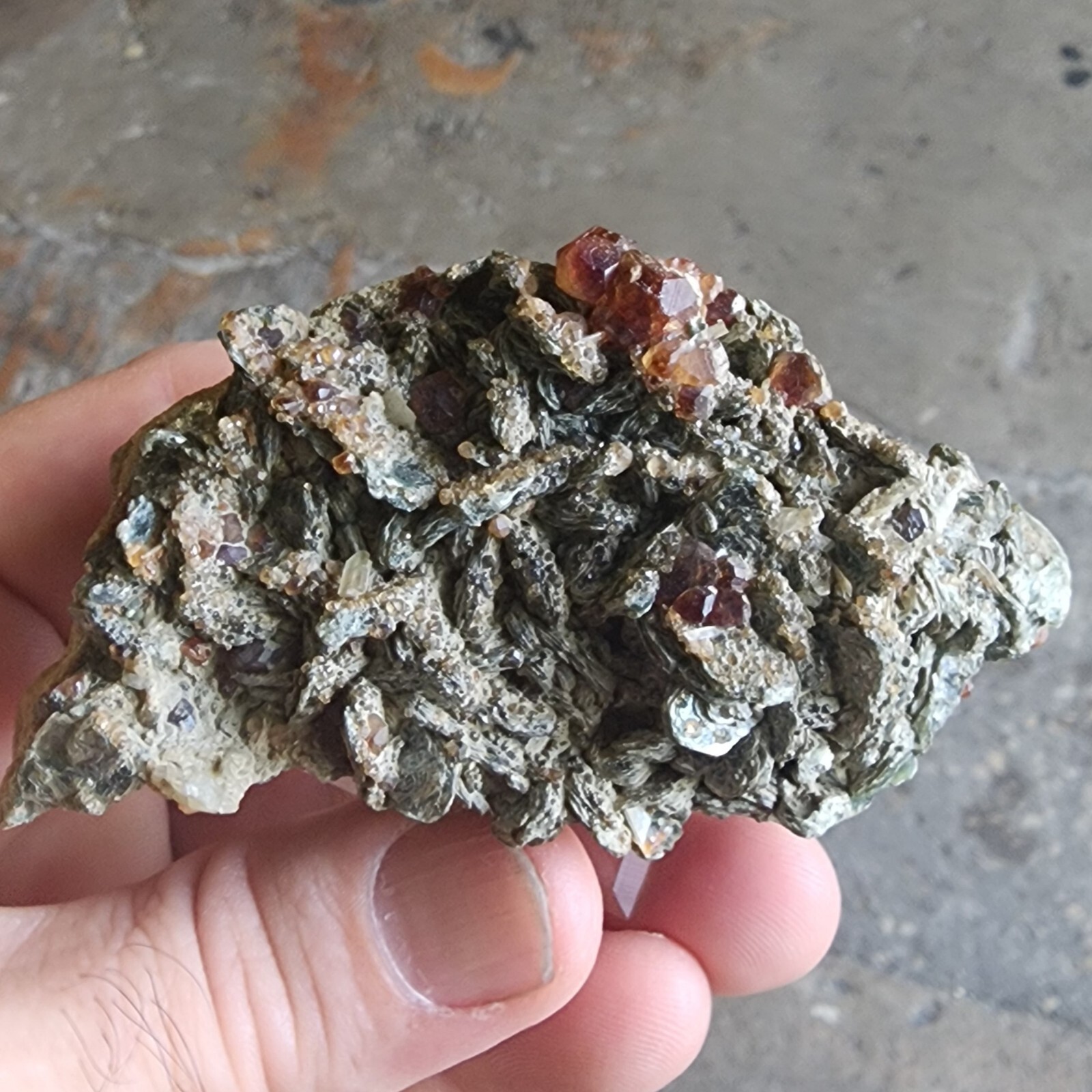 Fine Gemmy Grossular Garnet var Hessonite On Matrix from Italy Ex Kay Robertson
