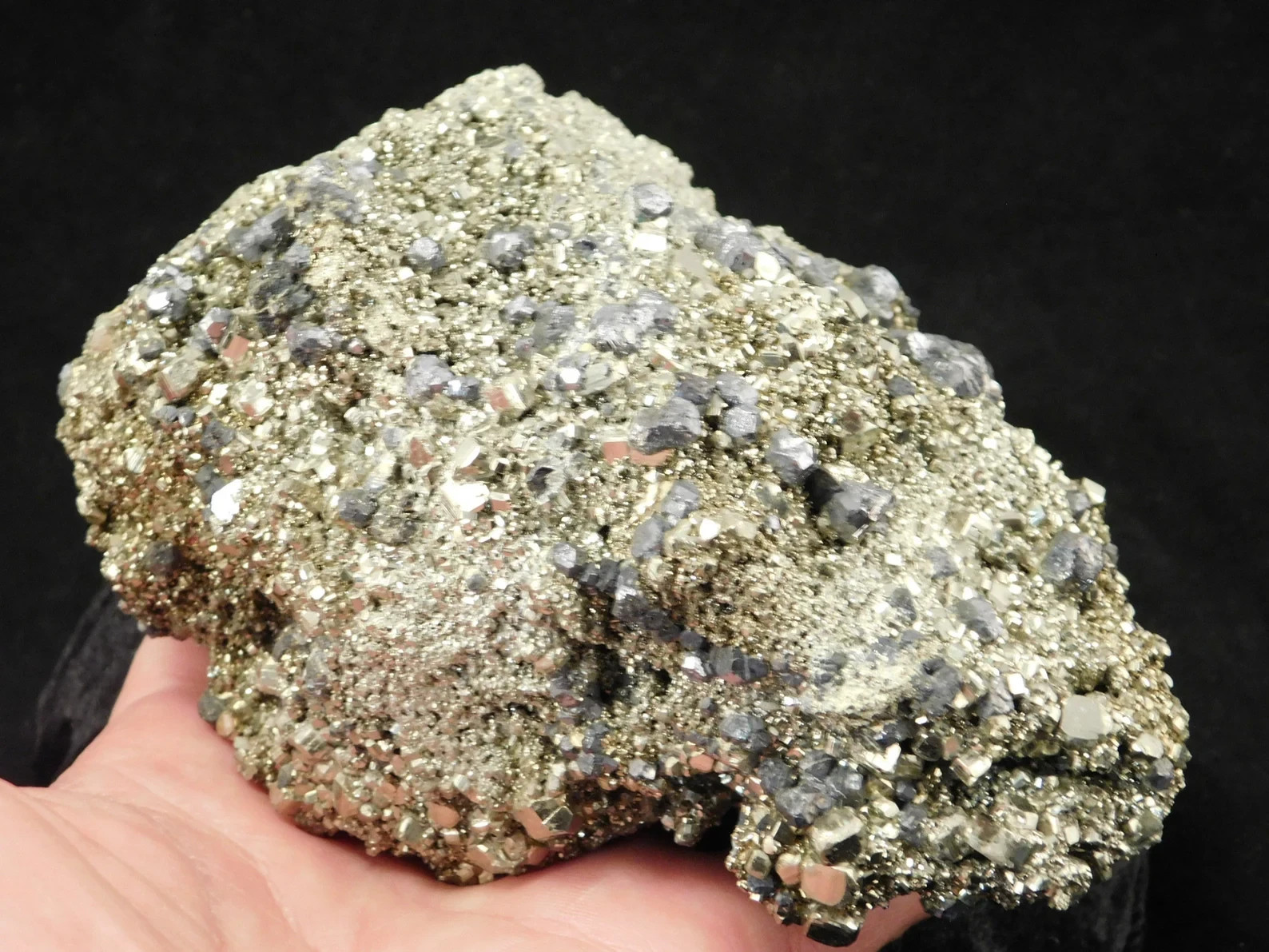 BIG! Dodecahedron PYRITE Crystal Cluster with Galena Crystals From Peru 1671gr
