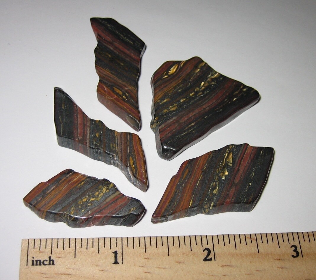 5 TUMBLED POLISHED NATURAL 1.2″- 1.4″ TIGER IRON STONE MINERALS AUSTRALIA 47g *1