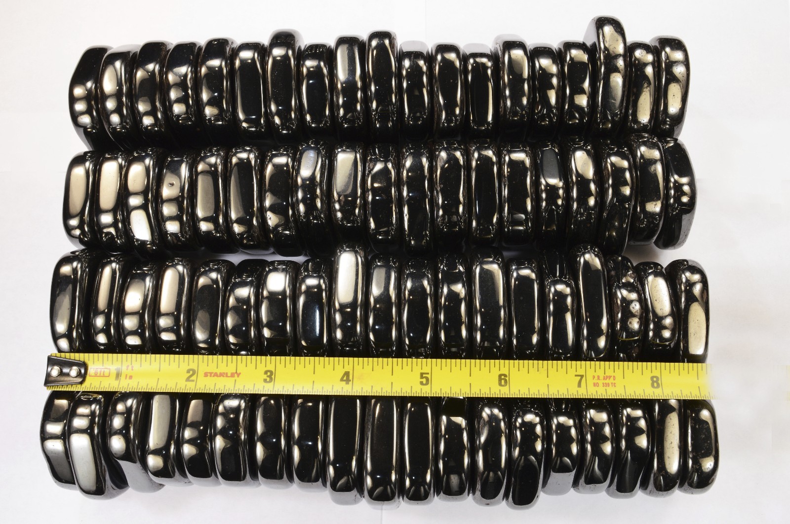 Magnetic Black Hematite 1 1/2″ Flat Healing Crystal Stone Root Chakra Reiki