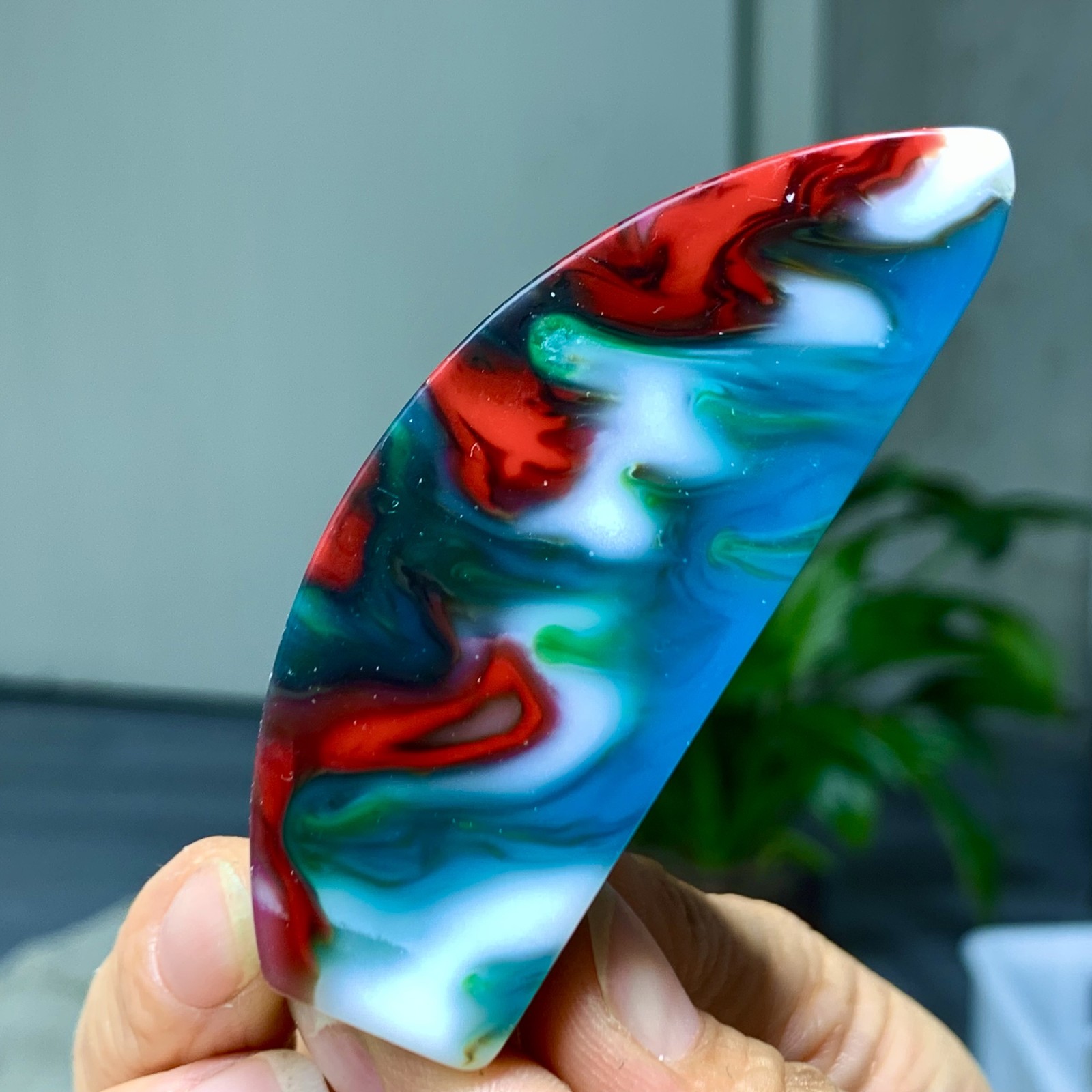 85G Natural NanHong Agate block multicolored Pattern Cabochon mineral Crystal