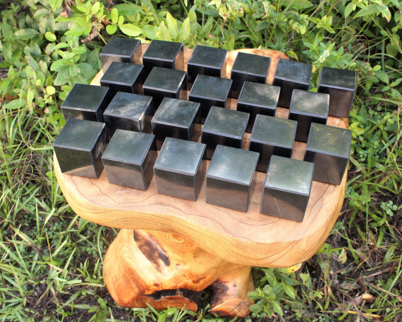 Shungite Cube, 1.25″ (Polished Shungite Stone, EMF Protection Crystal)