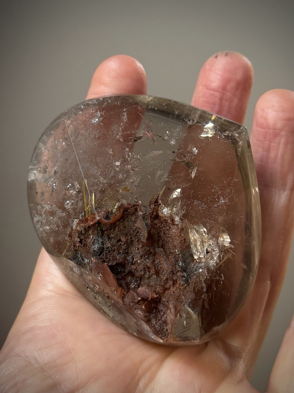 Gold Star Rutilated Quartz Crystal Hematite Quartz Gold Rutile Inclusion Quartz