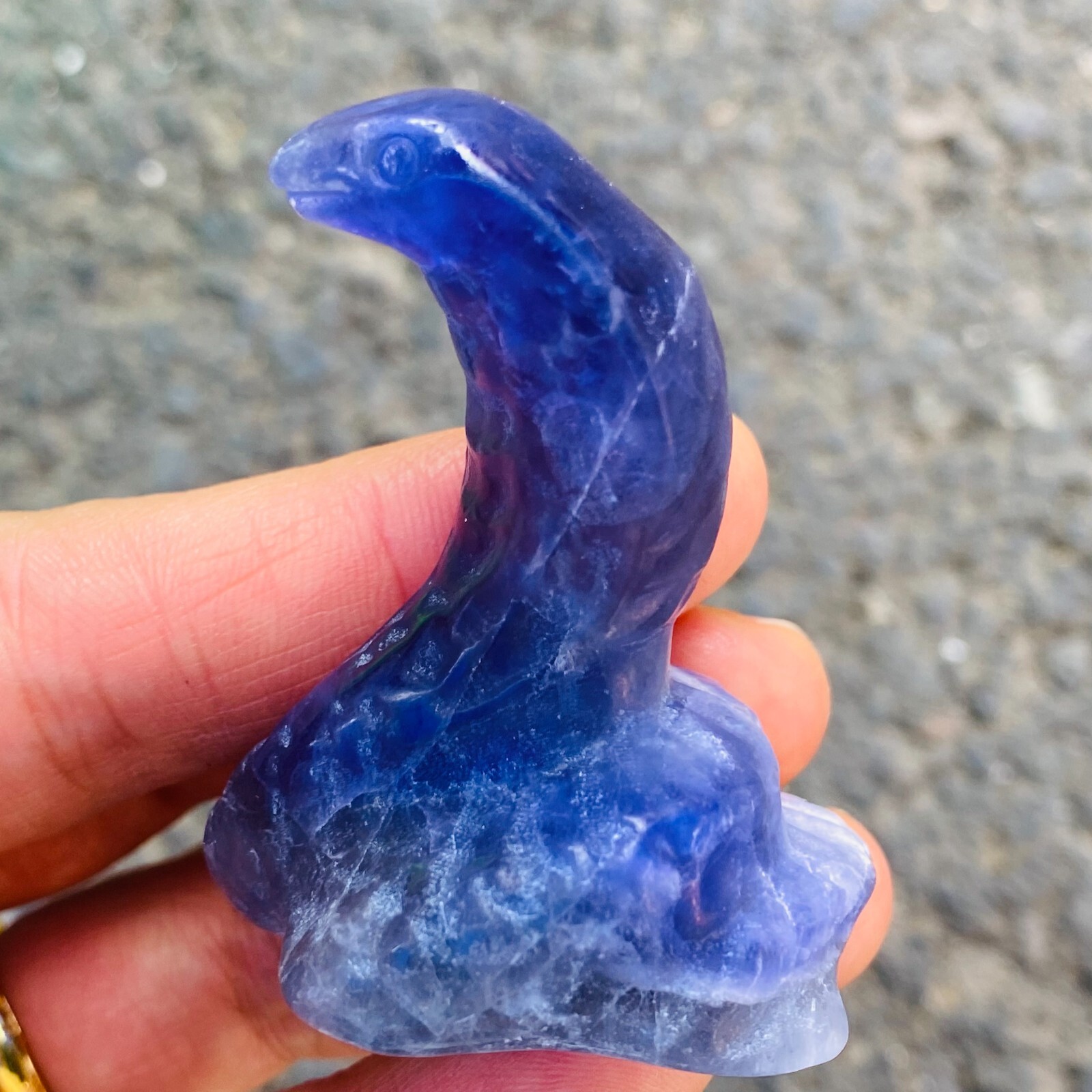2″ Natural fluorite Quartz snake skull hand carved crystal reiki healing 1PC