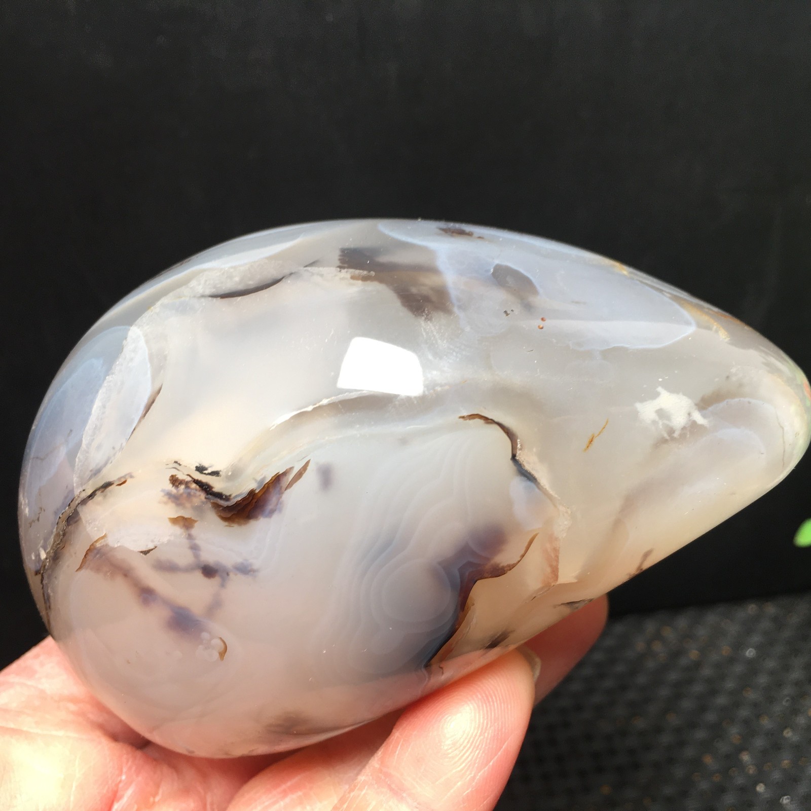500g Natural Polished Aquatic Plants Agate Crystal Specimen fb1159