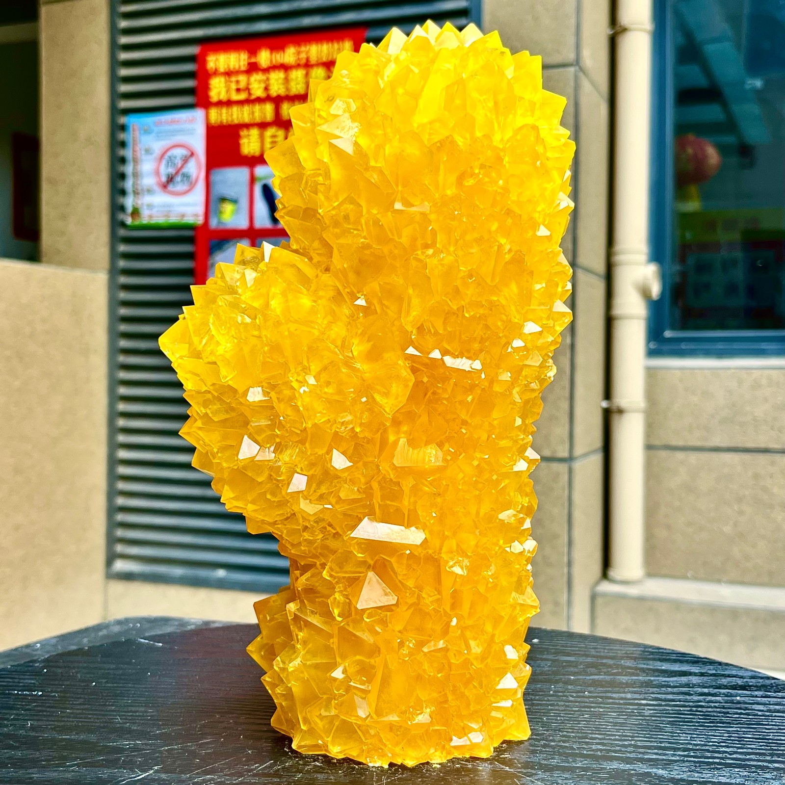 8.03LB Yellow Ghost Phantom Crystal Cluster Flower Raw Crystal Heal Quartz Decor