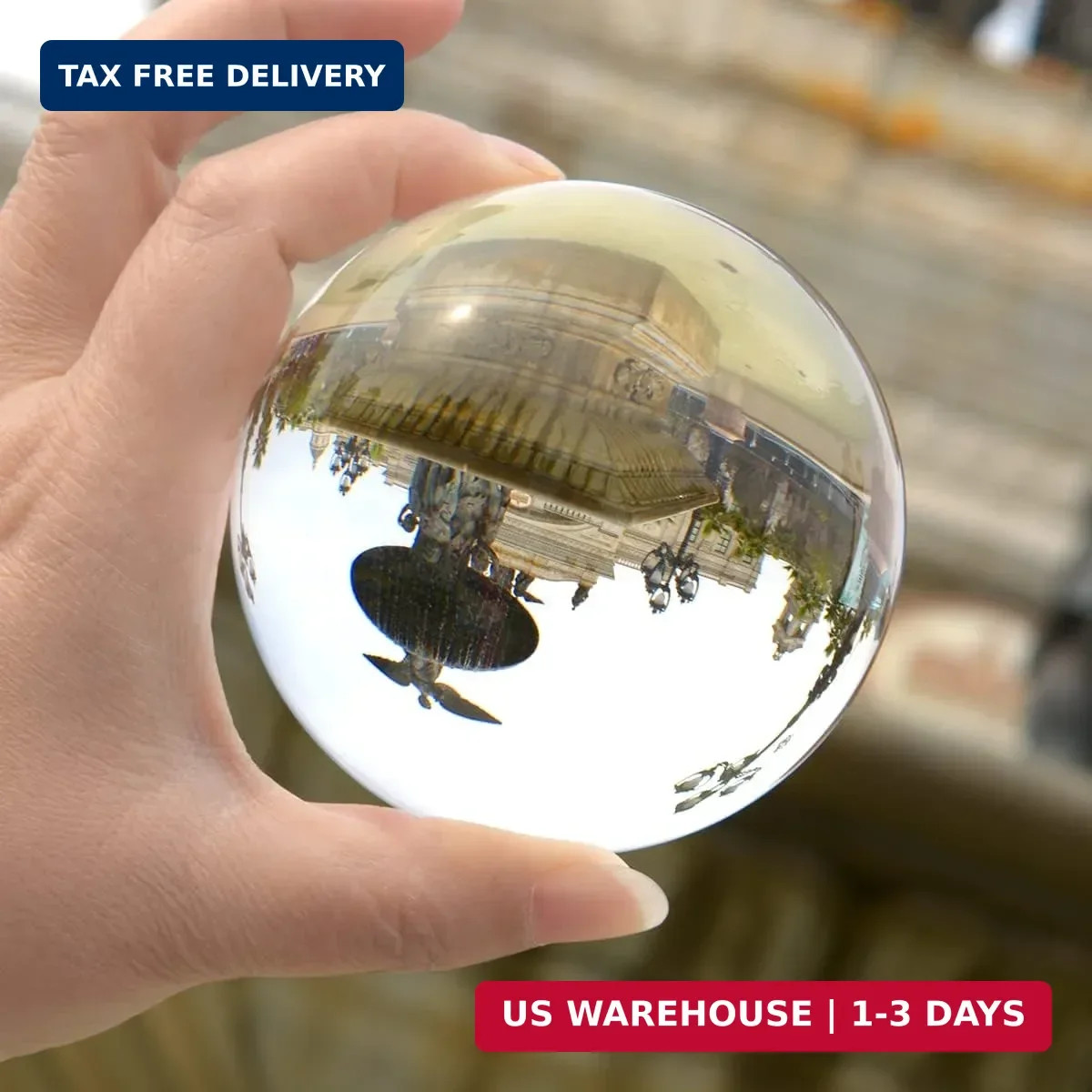 LONGWIN 60mm(2.4 inch) K9 Photography Crystal Glass Ball Sphere with Free Stand